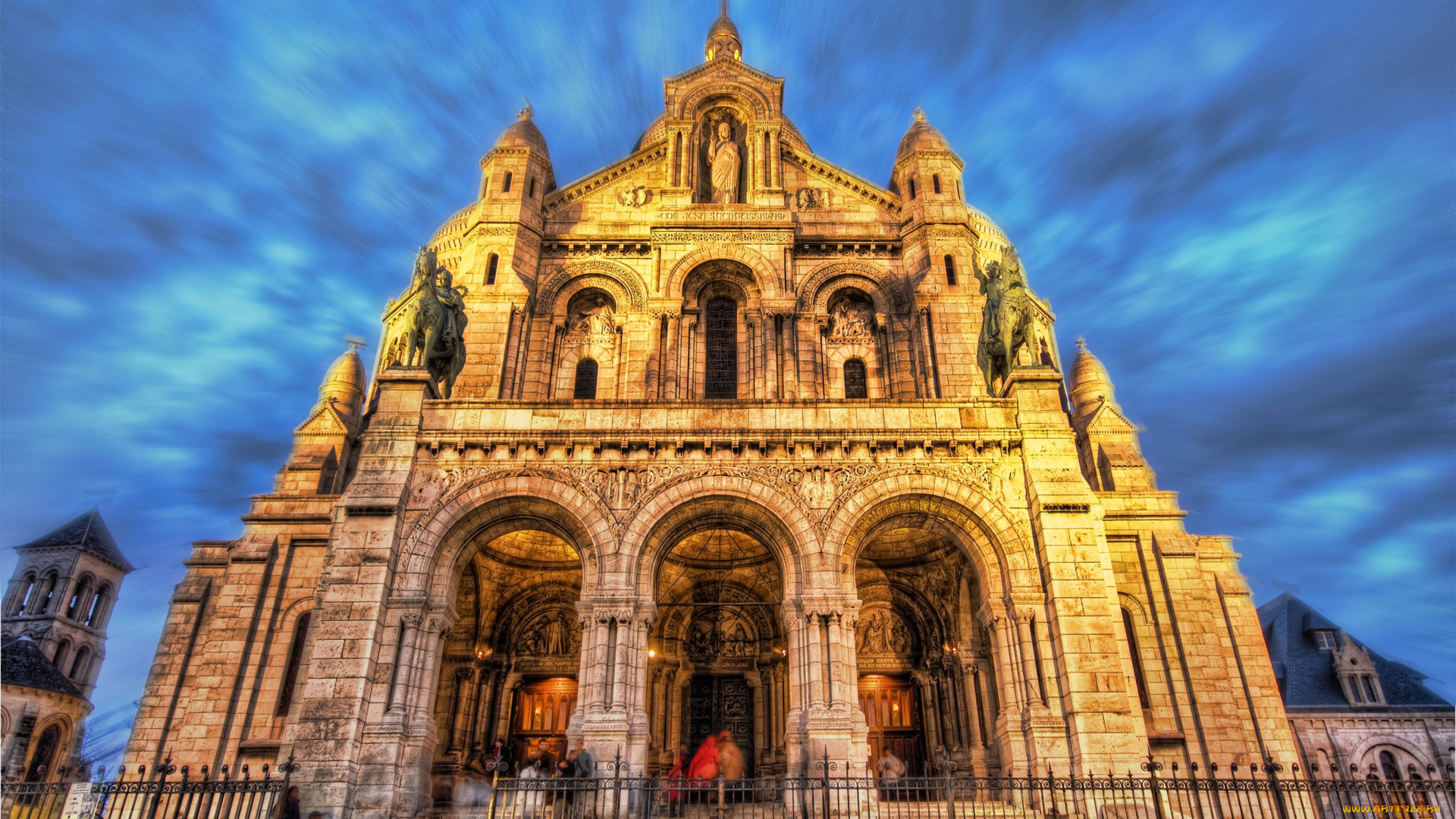 sacred, heart, basilica, paris, france, города, париж, франция, базилика, святого, сердца