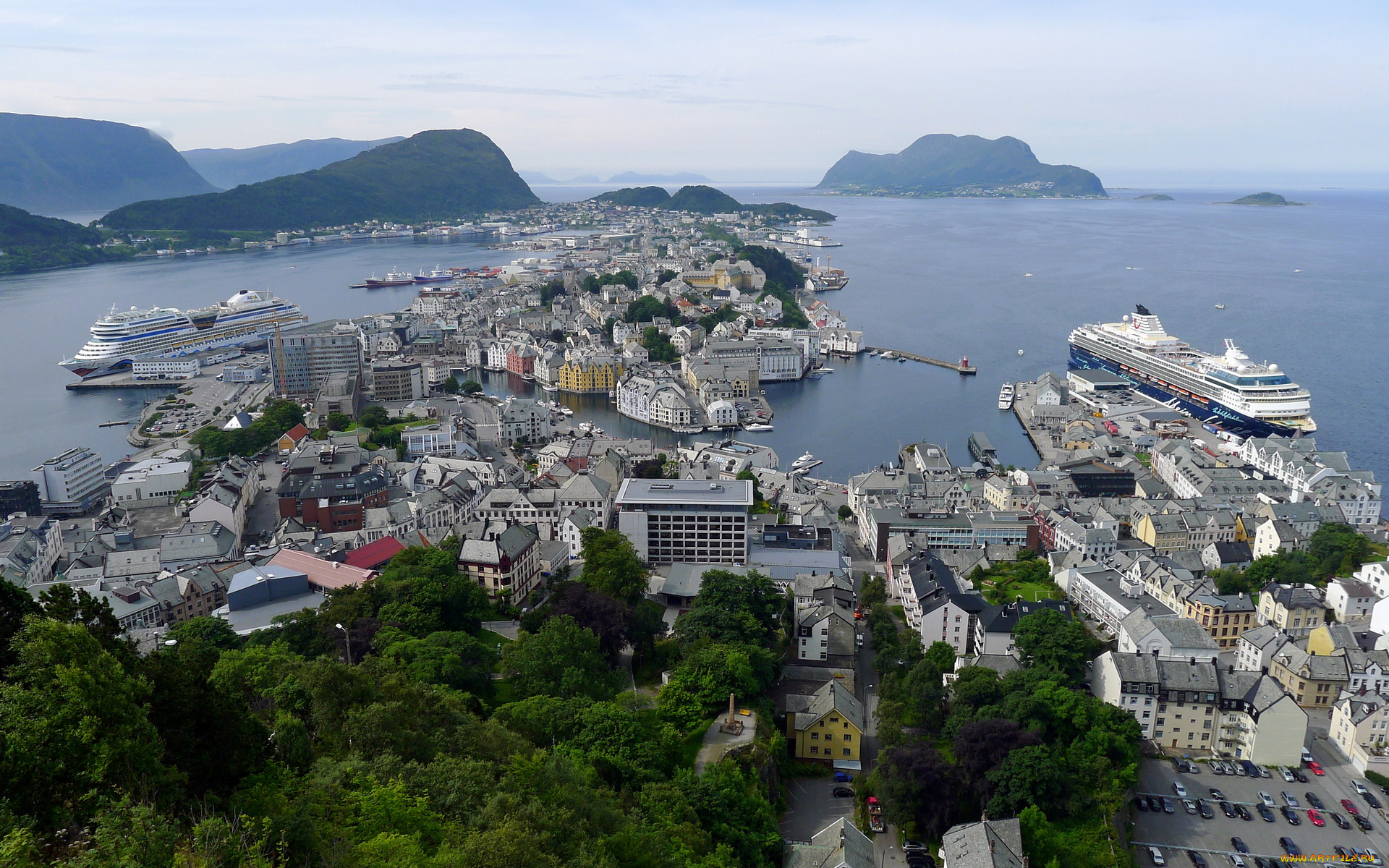 norway, alesund, города, панорамы