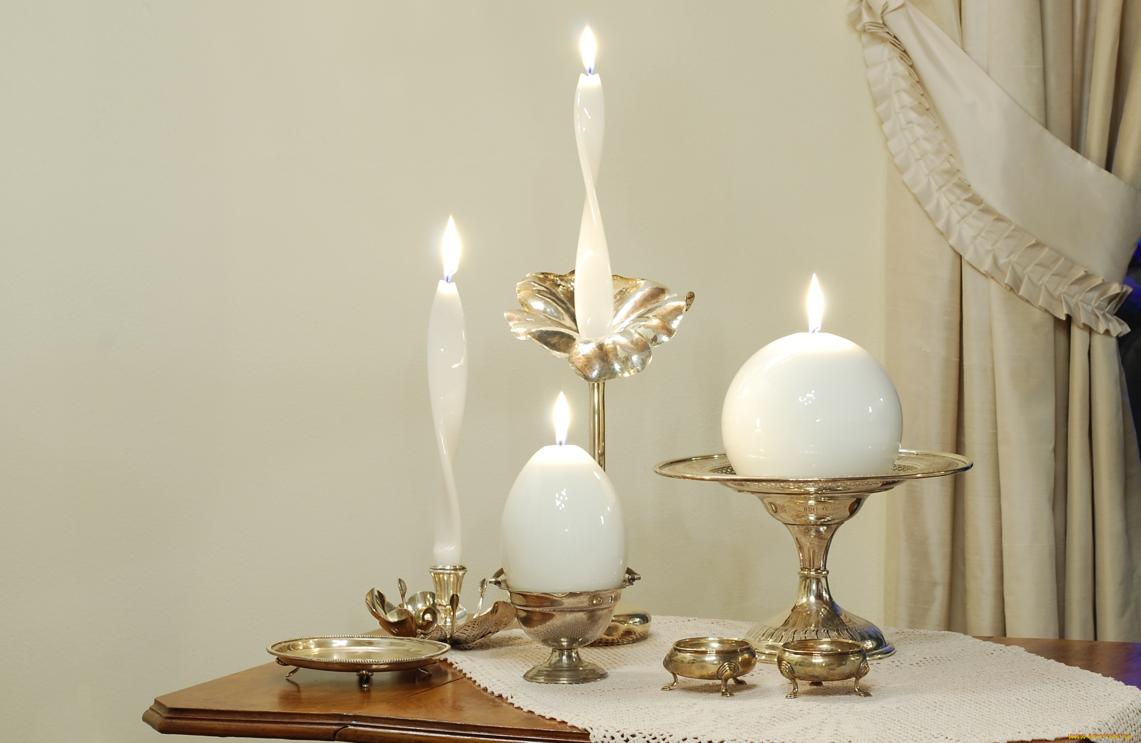 разное, свечи, пламя, подсвечники, красота