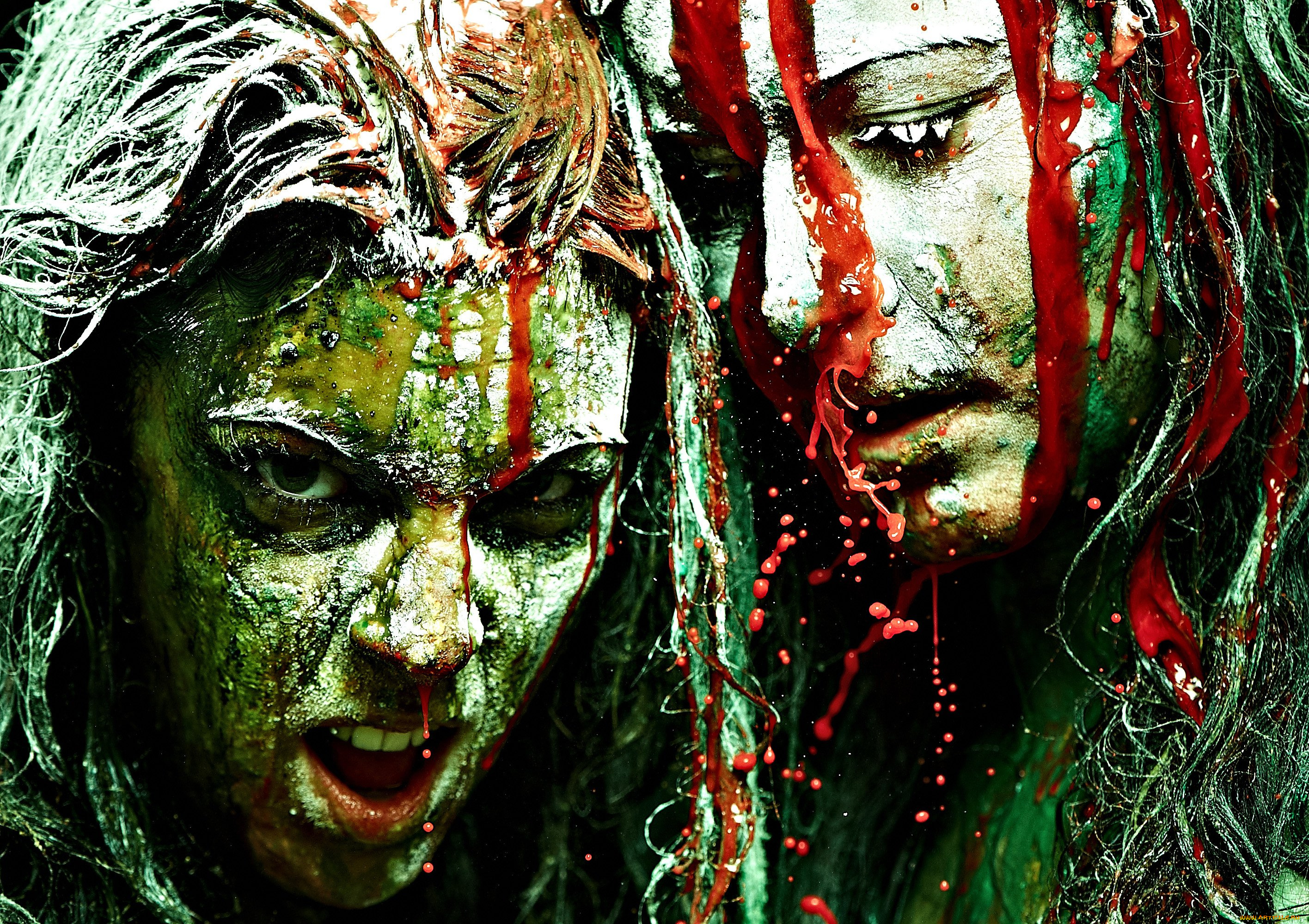 -Unsort, Креатив, девушки, unsort, креатив, взгляд, капли, краски