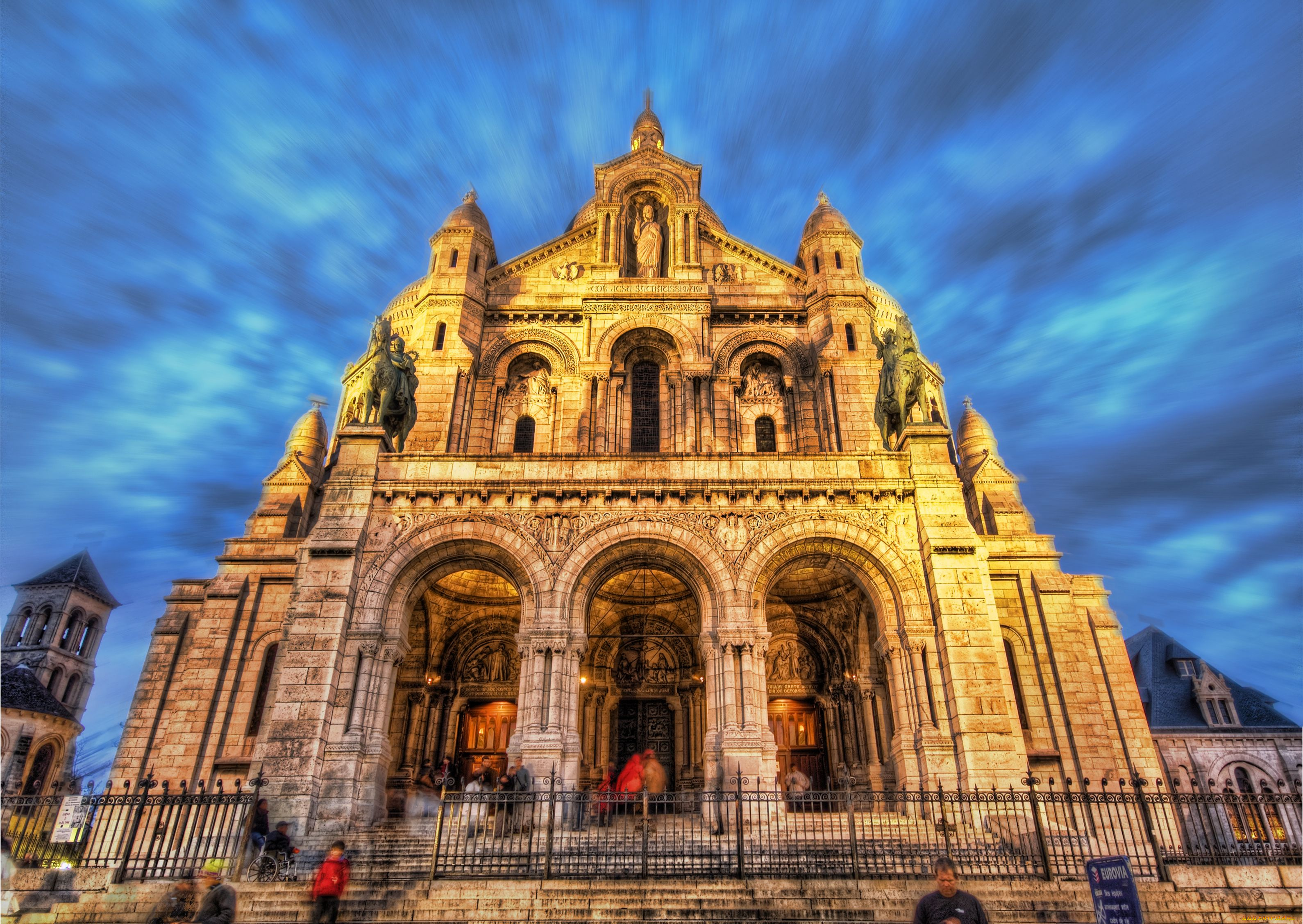 sacred, heart, basilica, paris, france, города, париж, франция, базилика, святого, сердца