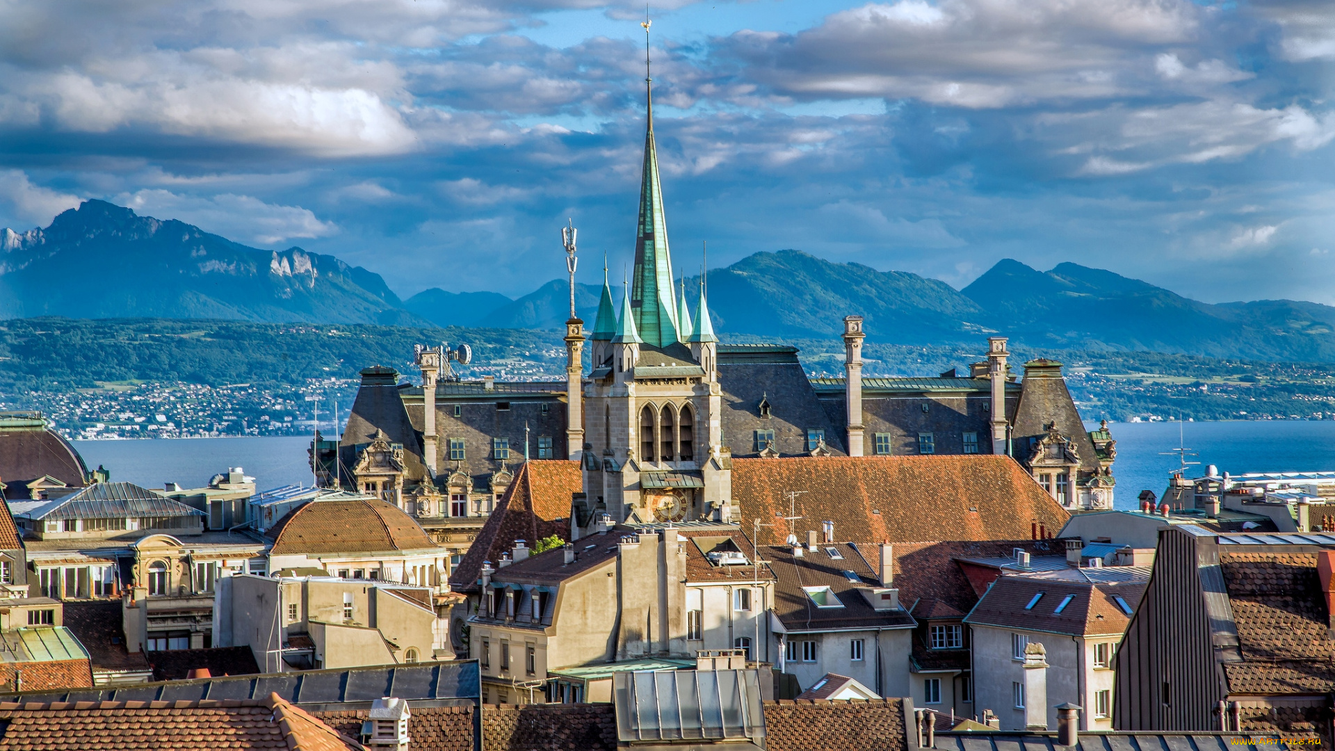 лозанна, швейцария, города, панорамы, крыши