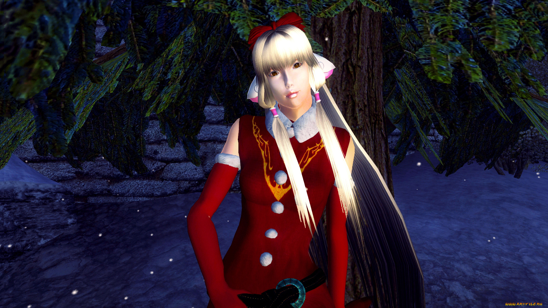 3д, графика, аниме, , anime, девушка, взгляд, фон