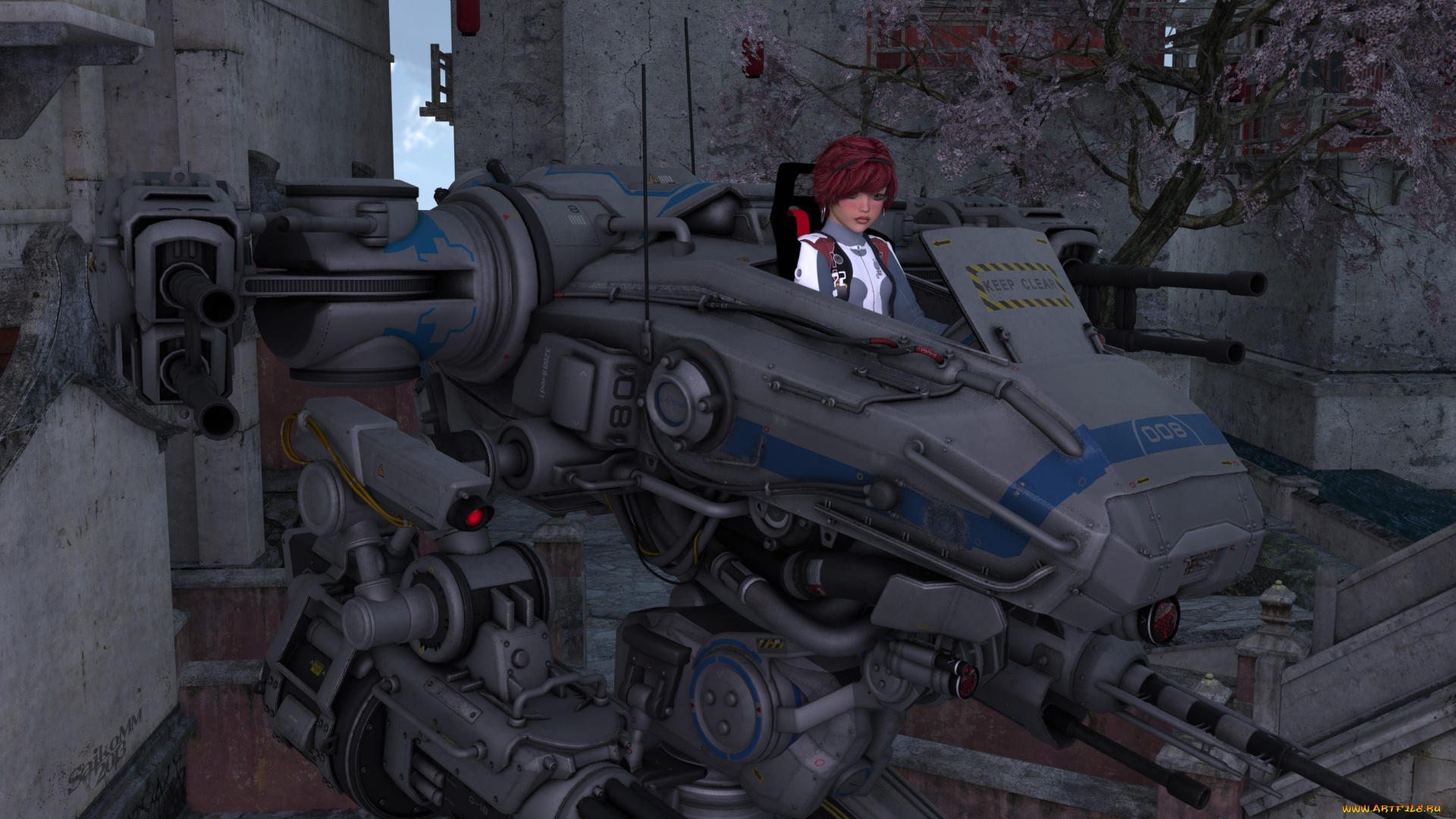 3д, графика, фантазия, , fantasy, автомобиль, взгляд, девушка