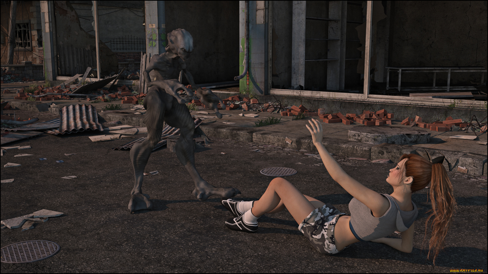 3д, графика, фантазия, , fantasy, существо, девушка