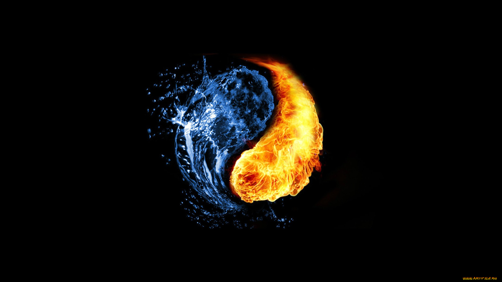 3д, графика, инь-Янь, , yin, yang, темный