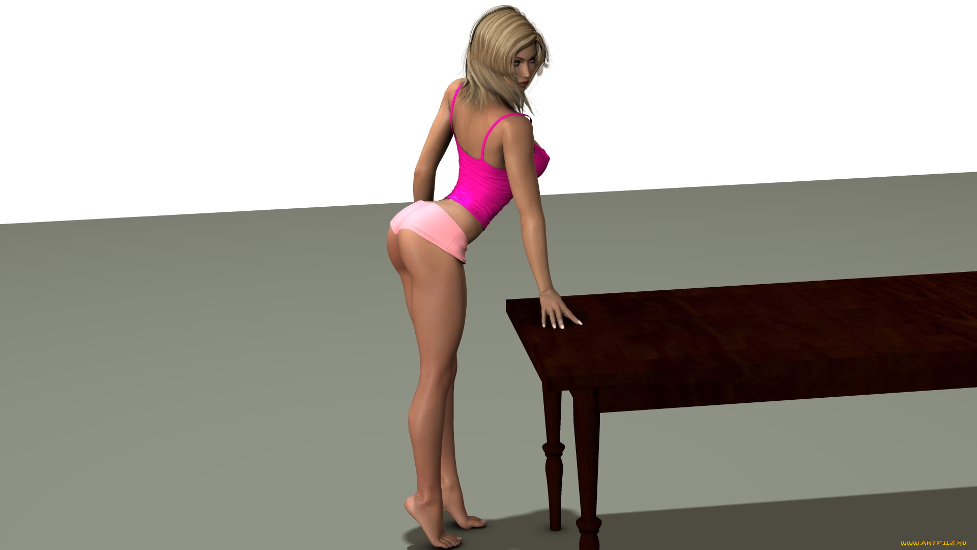 3д, графика, люди, , people, девушка, взгляд, фон, стол