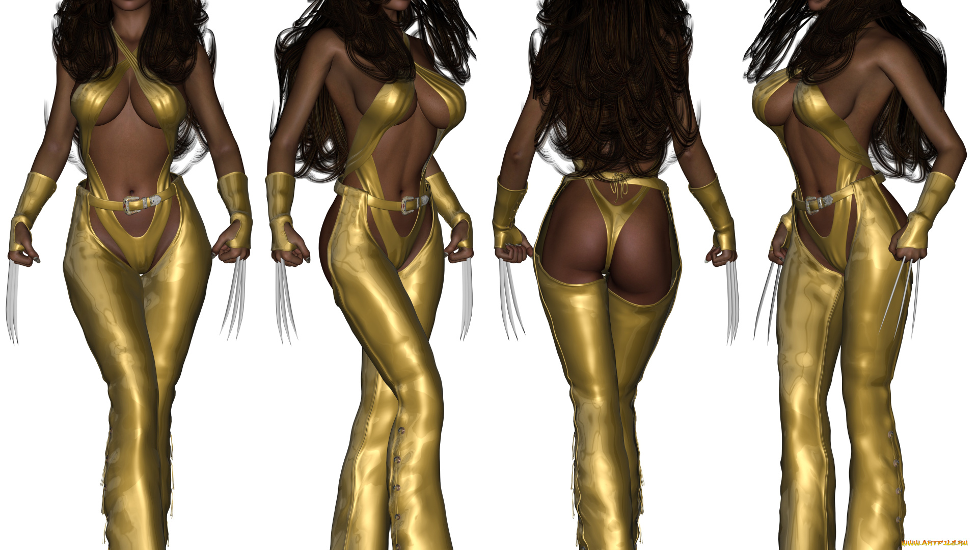 3д, графика, люди, , people, взгляд, девушки, оружие, фон