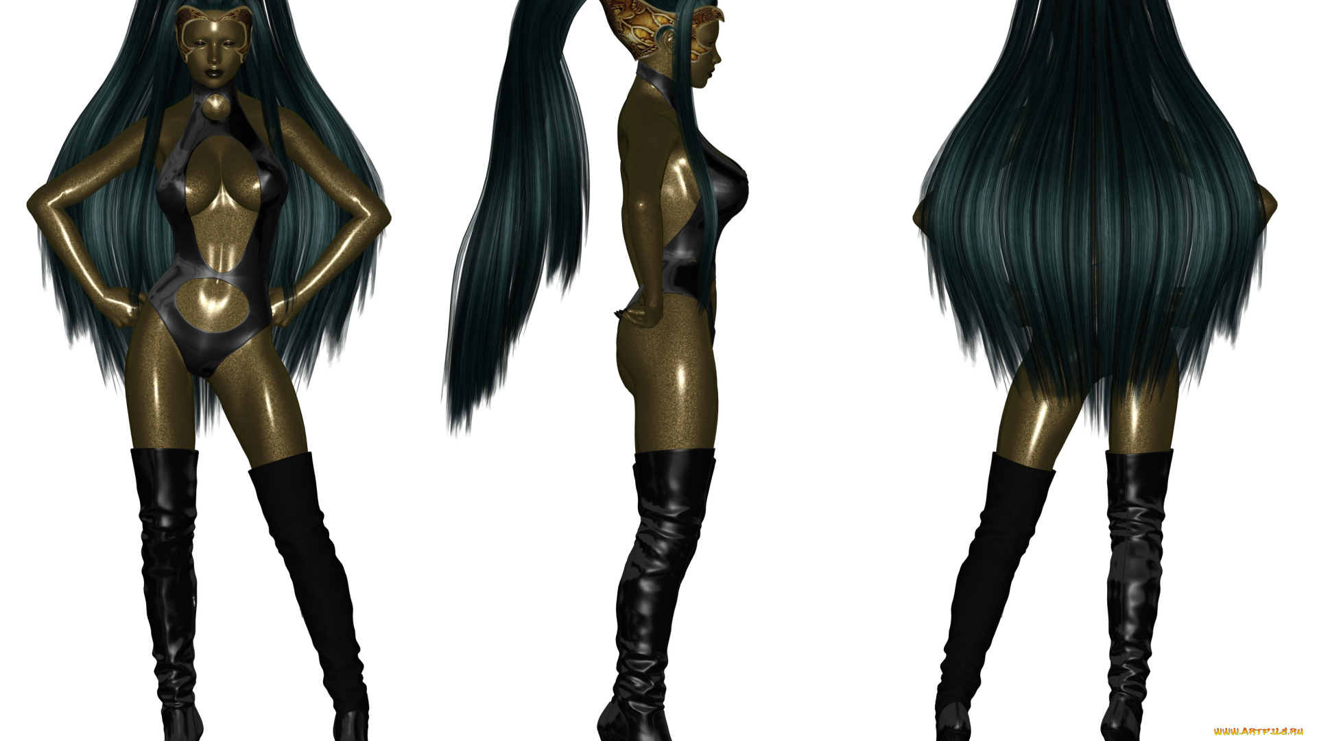 3д, графика, _science, fiction, фон, взгляд, девушка