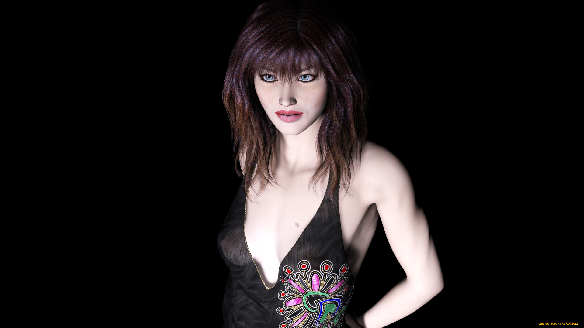 amanda, 3д, графика, люди, , people, девушка, взгляд, фон