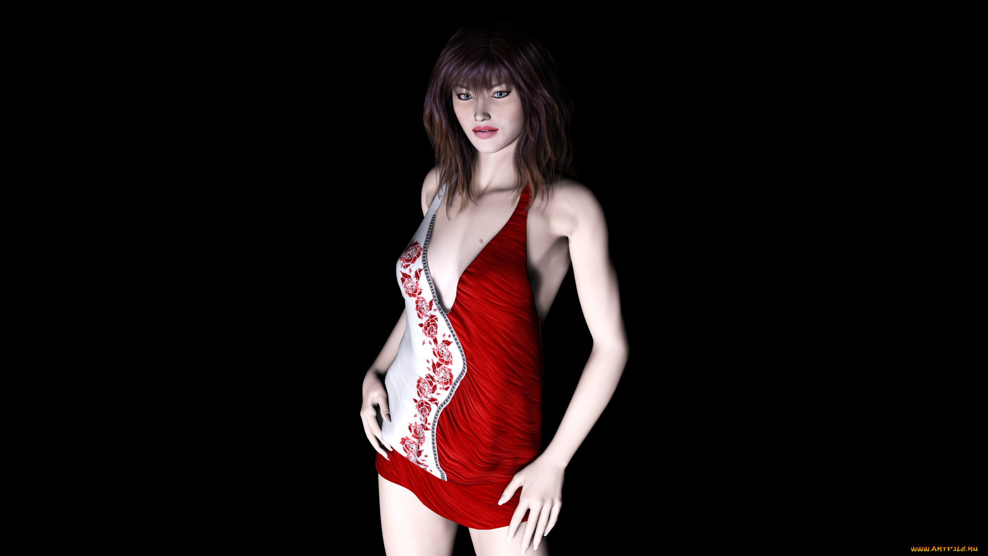 amanda, 3д, графика, люди, , people, девушка, взгляд, фон