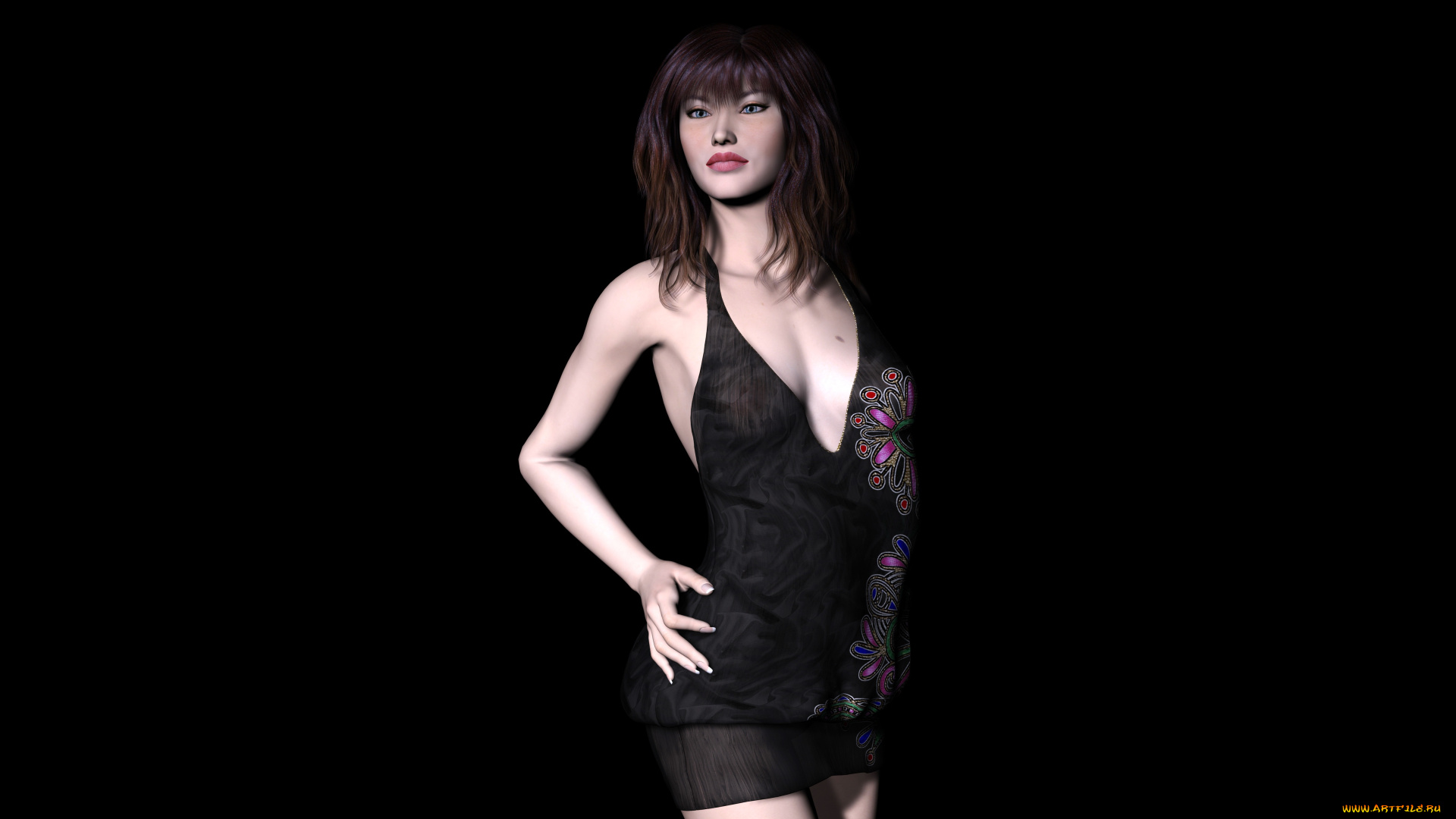 amanda, 3д, графика, люди, , people, девушка, взгляд, фон