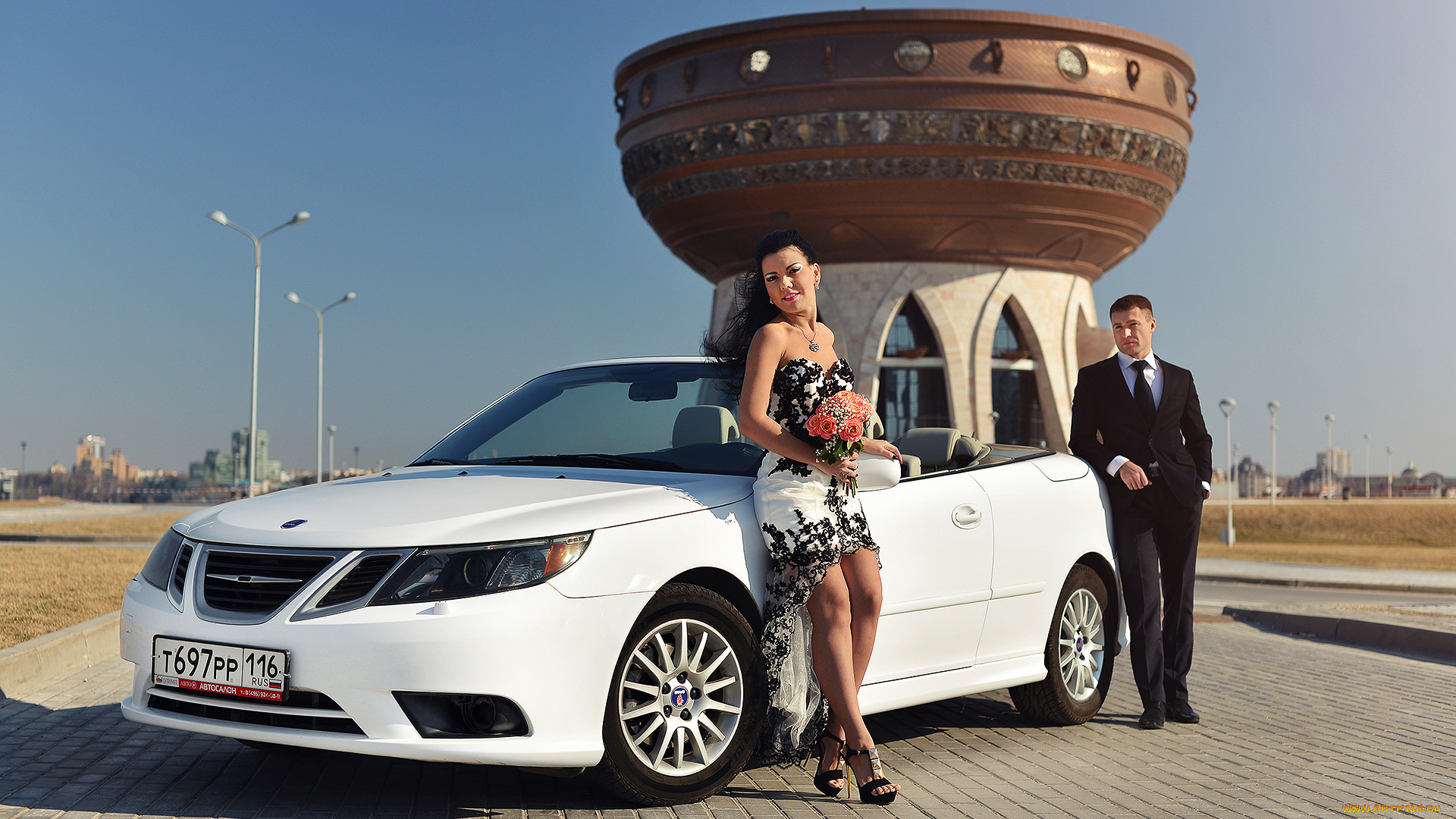 автомобили, авто, с, девушками, saab