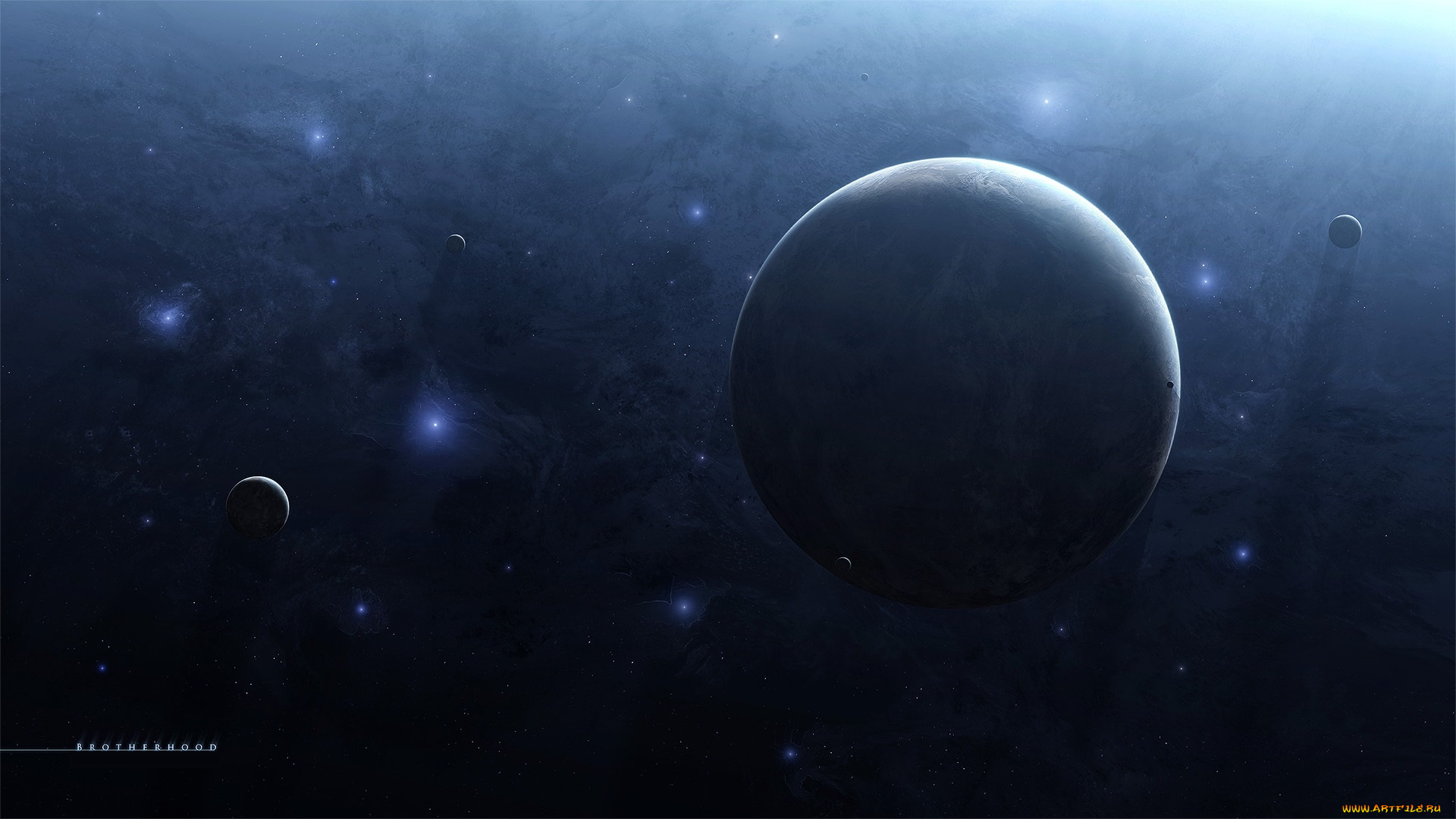 космос, арт, звезды, планета