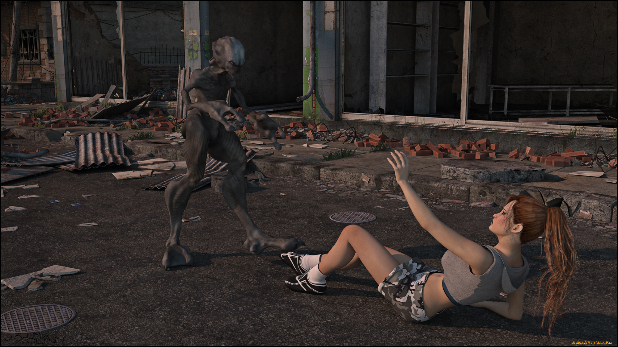 3д, графика, фантазия, , fantasy, существо, девушка