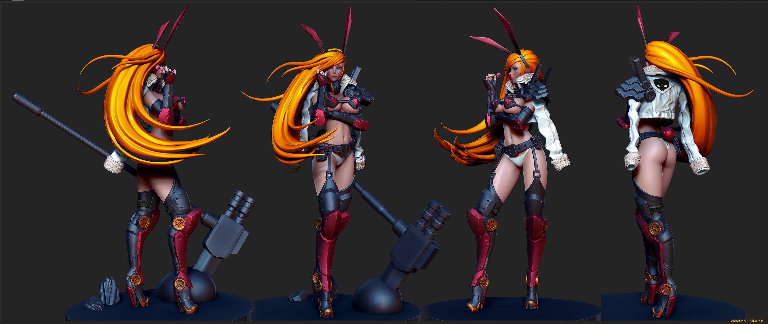 3д, графика, _science, fiction, девушка, взгляд, фон