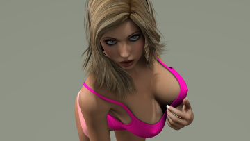 Картинка 3д+графика люди+ people девушка взгляд фон