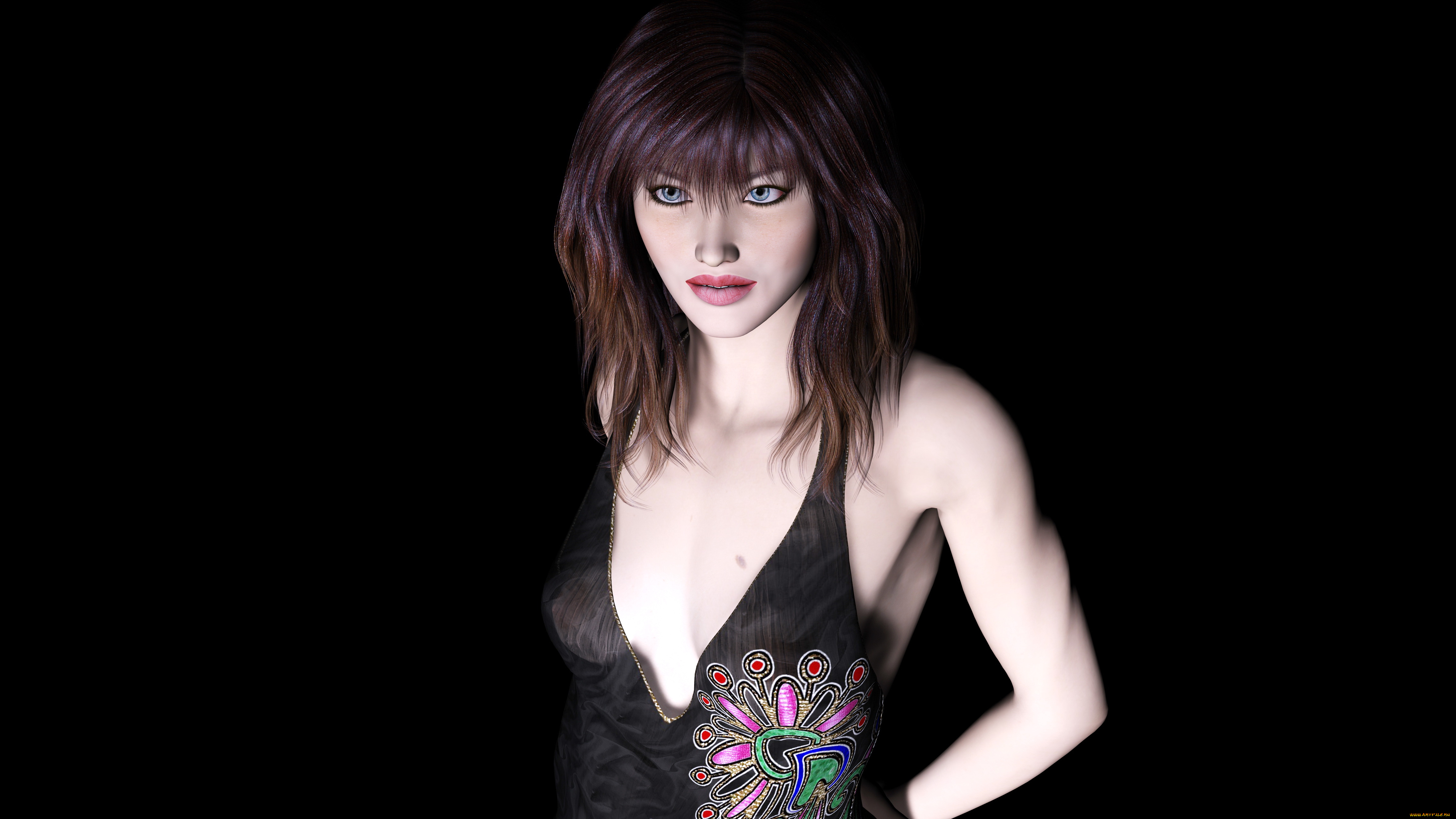 amanda, 3д, графика, люди, , people, девушка, взгляд, фон