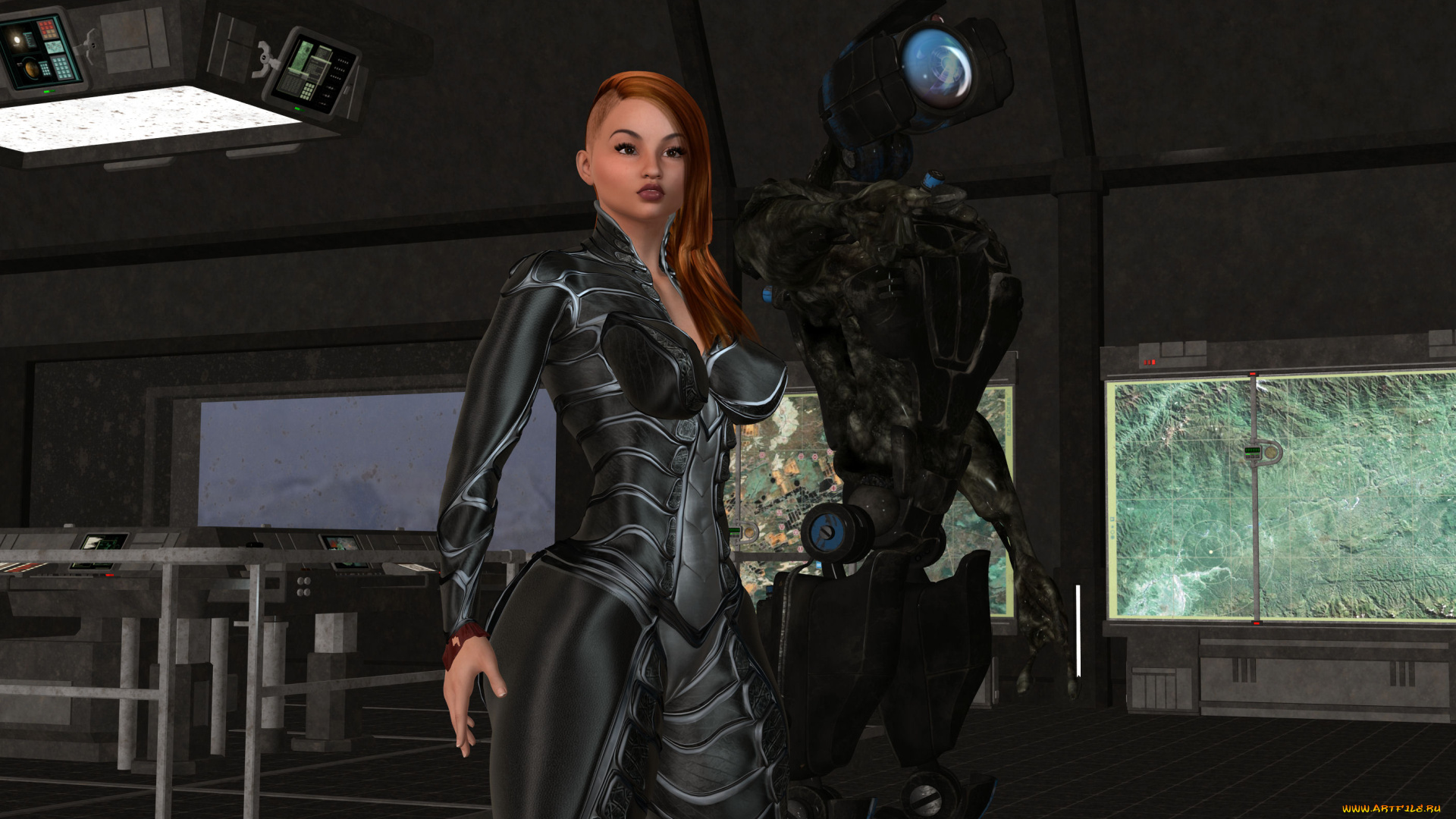 3д, графика, фантазия, , fantasy, девушка, взгляд, фон