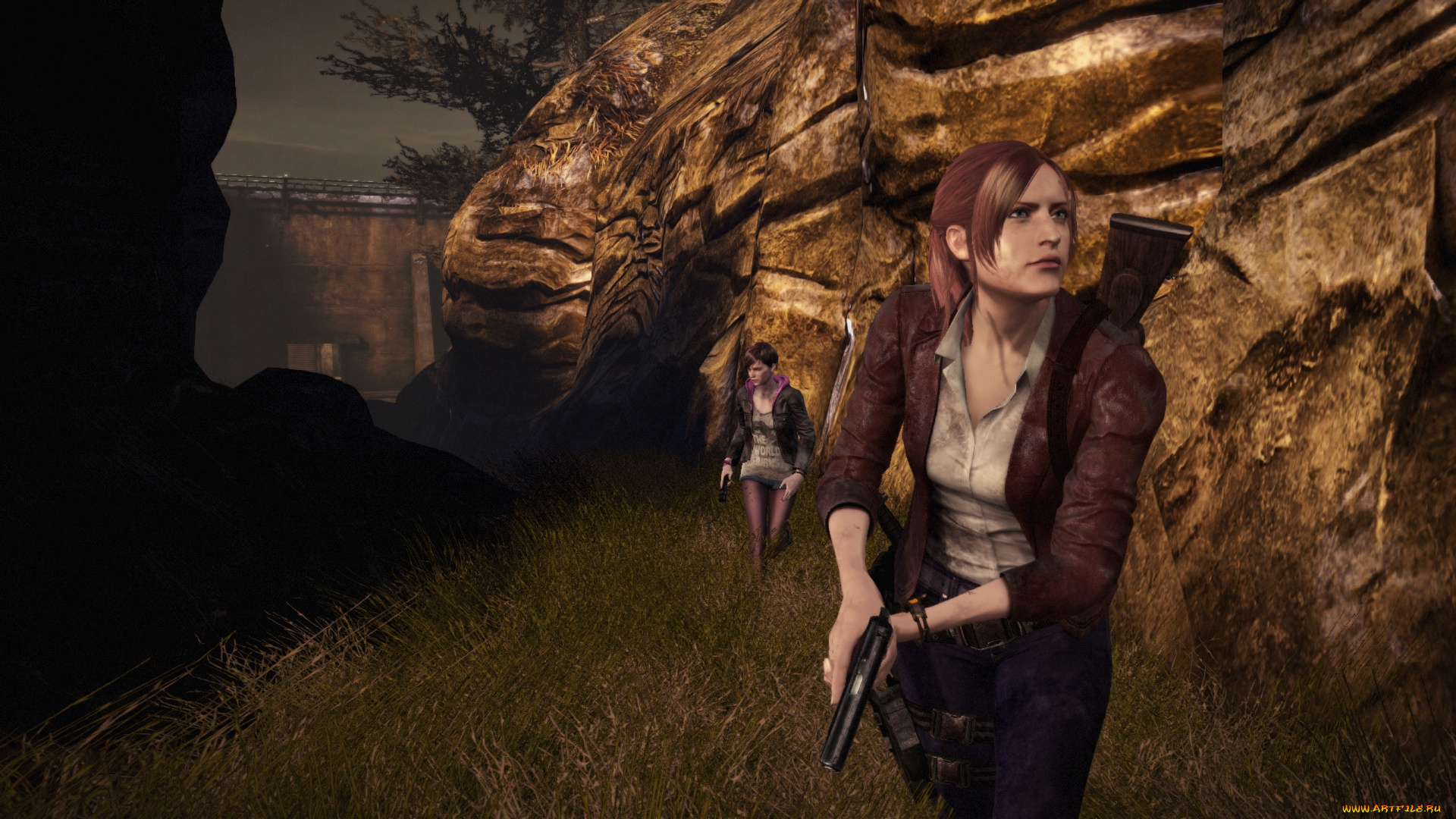 3д, графика, фантазия, , fantasy, фон, оружие, девушки, взгляд