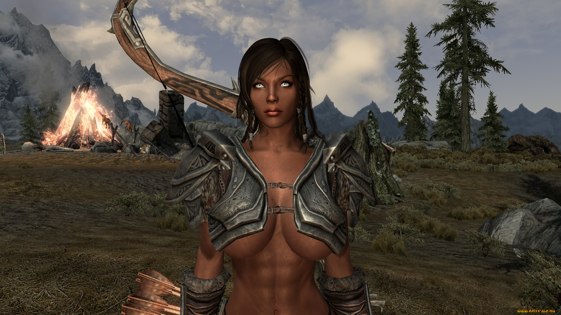 3д, графика, фантазия, , fantasy, взгляд, девушка, фон