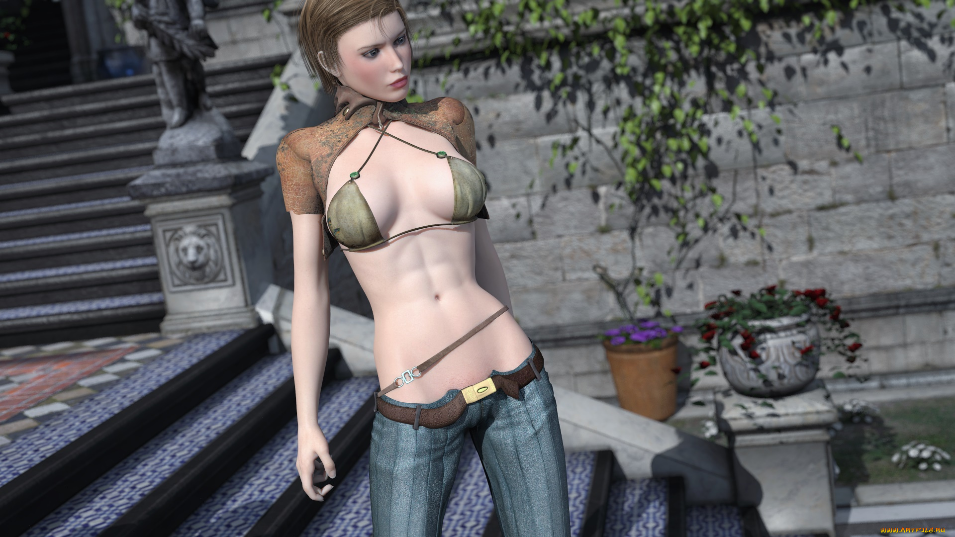 3д, графика, люди, , people, девушка, взгляд, фон