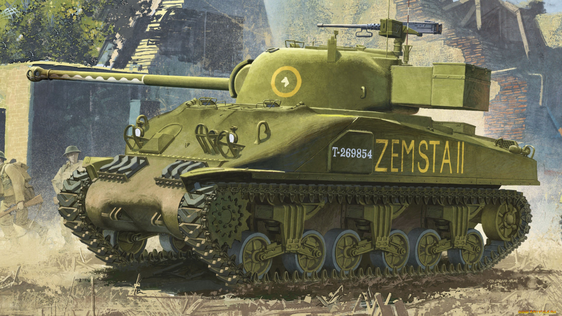 рисованное, армия, танк