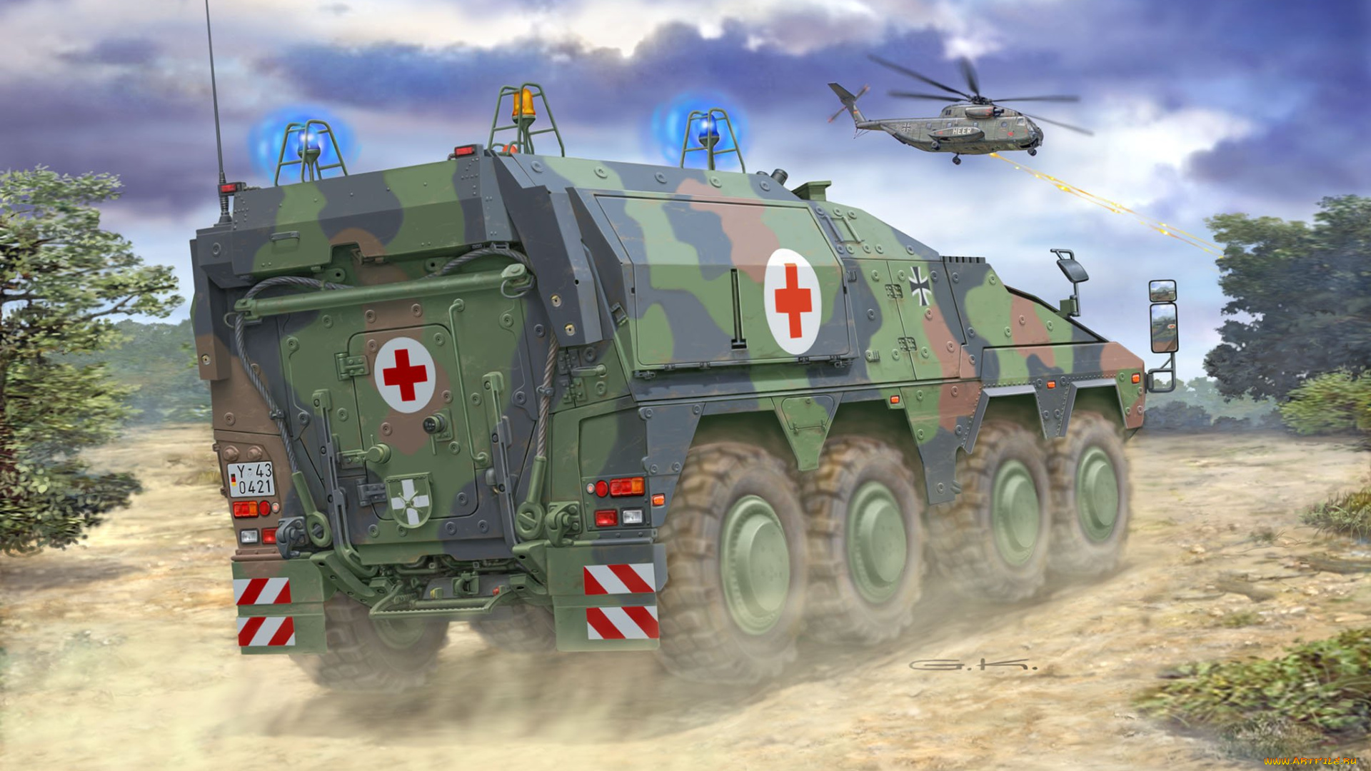 рисованное, армия, вертолет, бтр