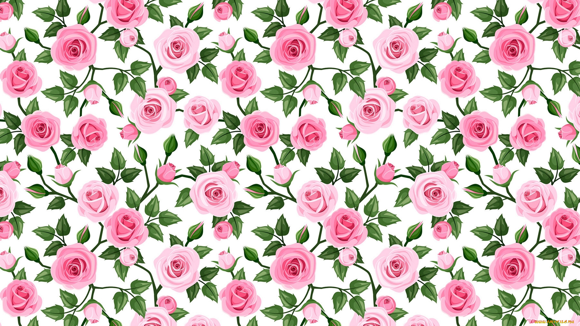 векторная, графика, цветы, , flowers, цветы, узор, веточки, розы