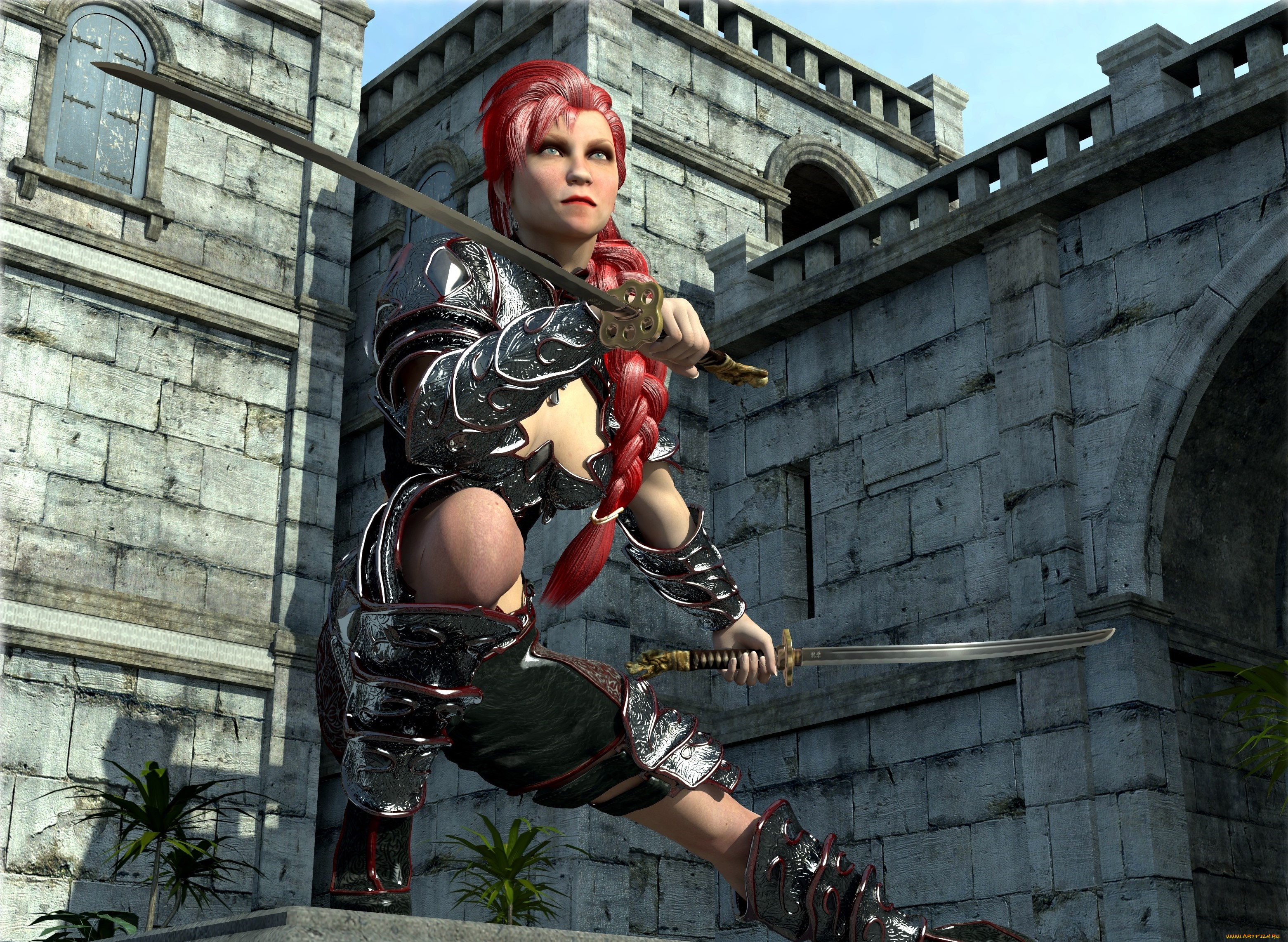 3д, графика, амазонки, , amazon, оружие, фон, взгляд, девушка