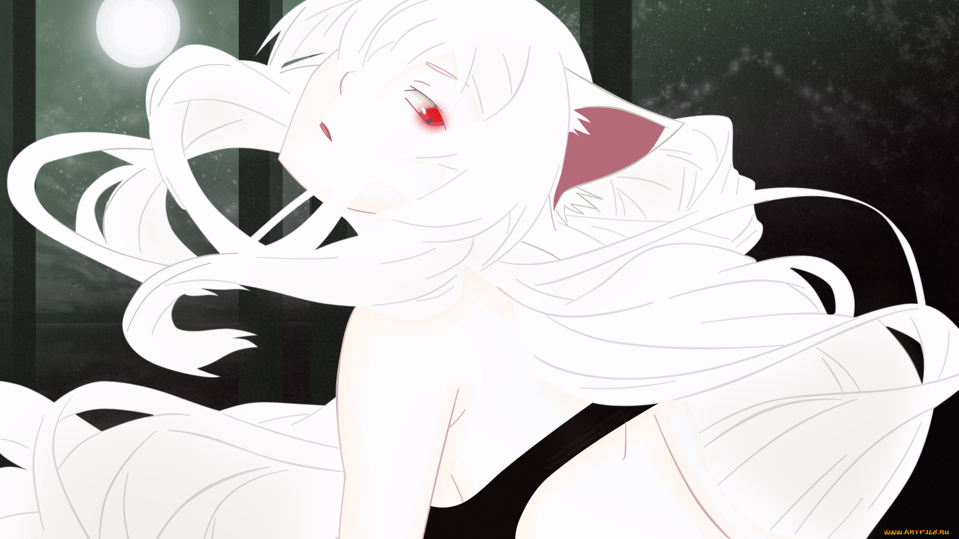 аниме, bakemonogatari, фон, взгляд, девушка