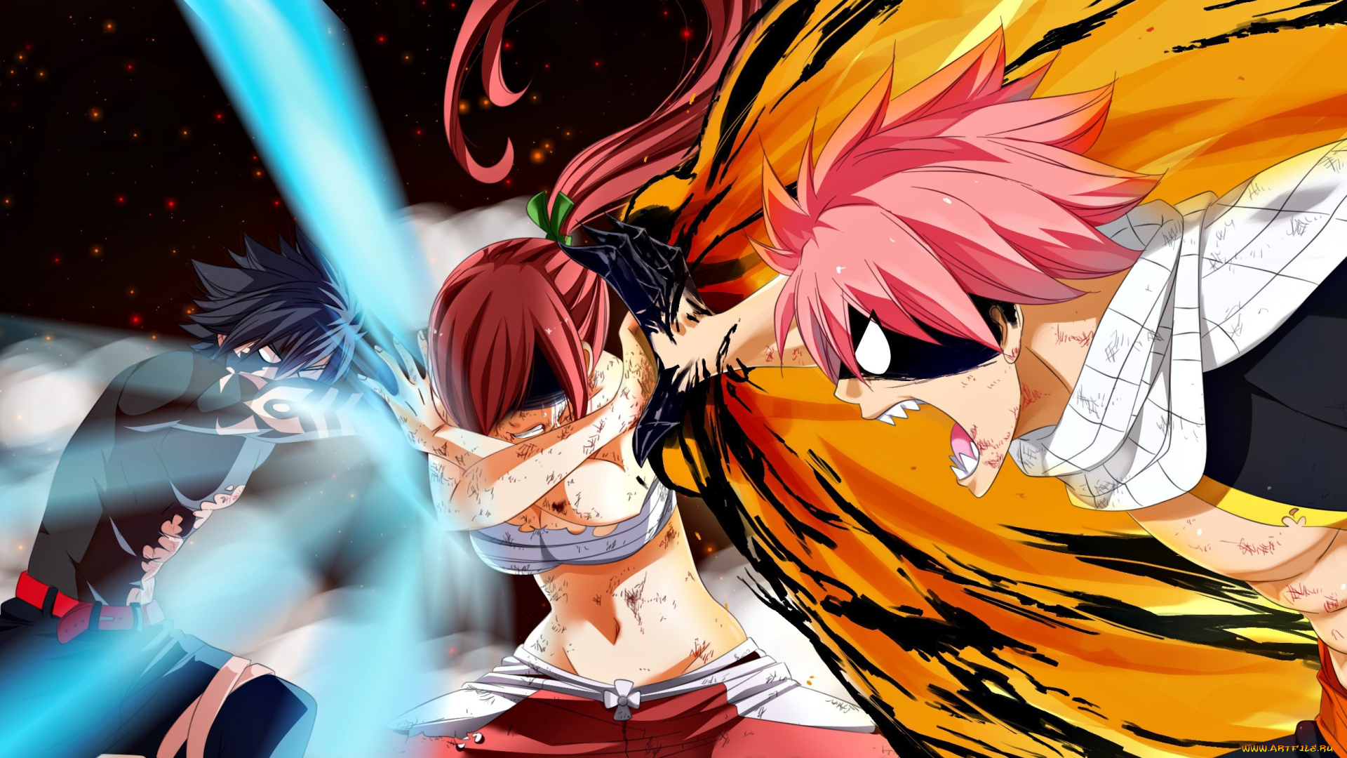 аниме, fairy, tail, erza, scarlet, dragon, slayer, fairy, tail