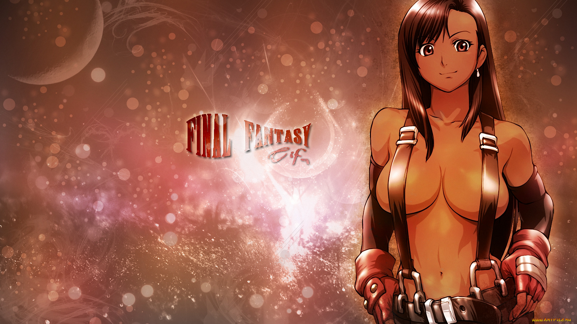 аниме, final, fantasy, tifa, lockhart, девушка