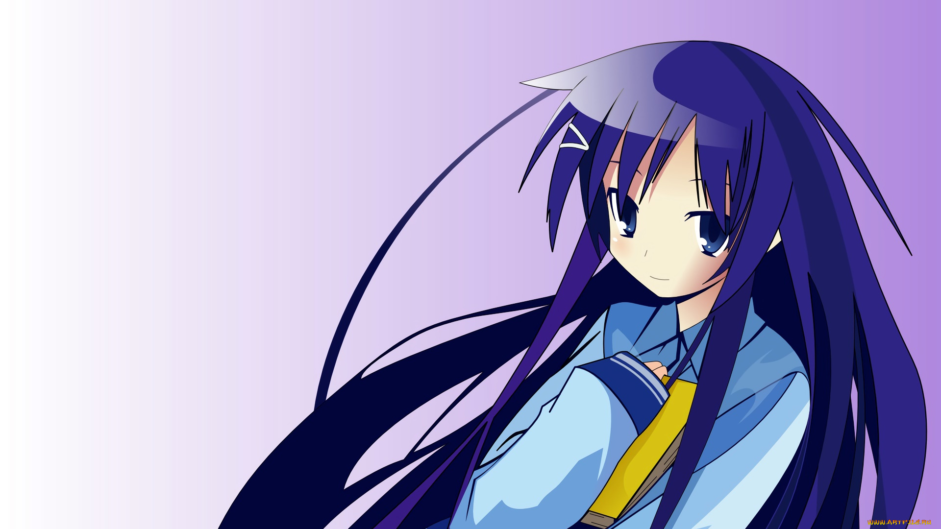 аниме, hanbun, no, tsuki, ga, noboru, sora, девушка, фон, взгляд