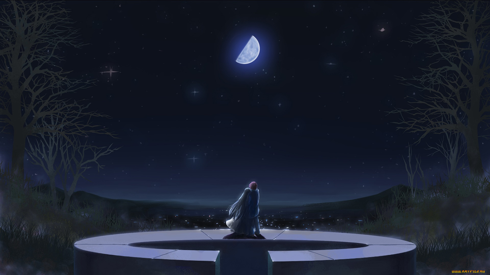 аниме, hanbun, no, tsuki, ga, noboru, sora, персонаж