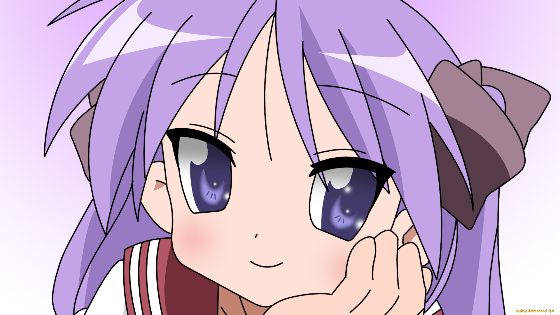 аниме, lucky, star, фон, взгляд, девушка