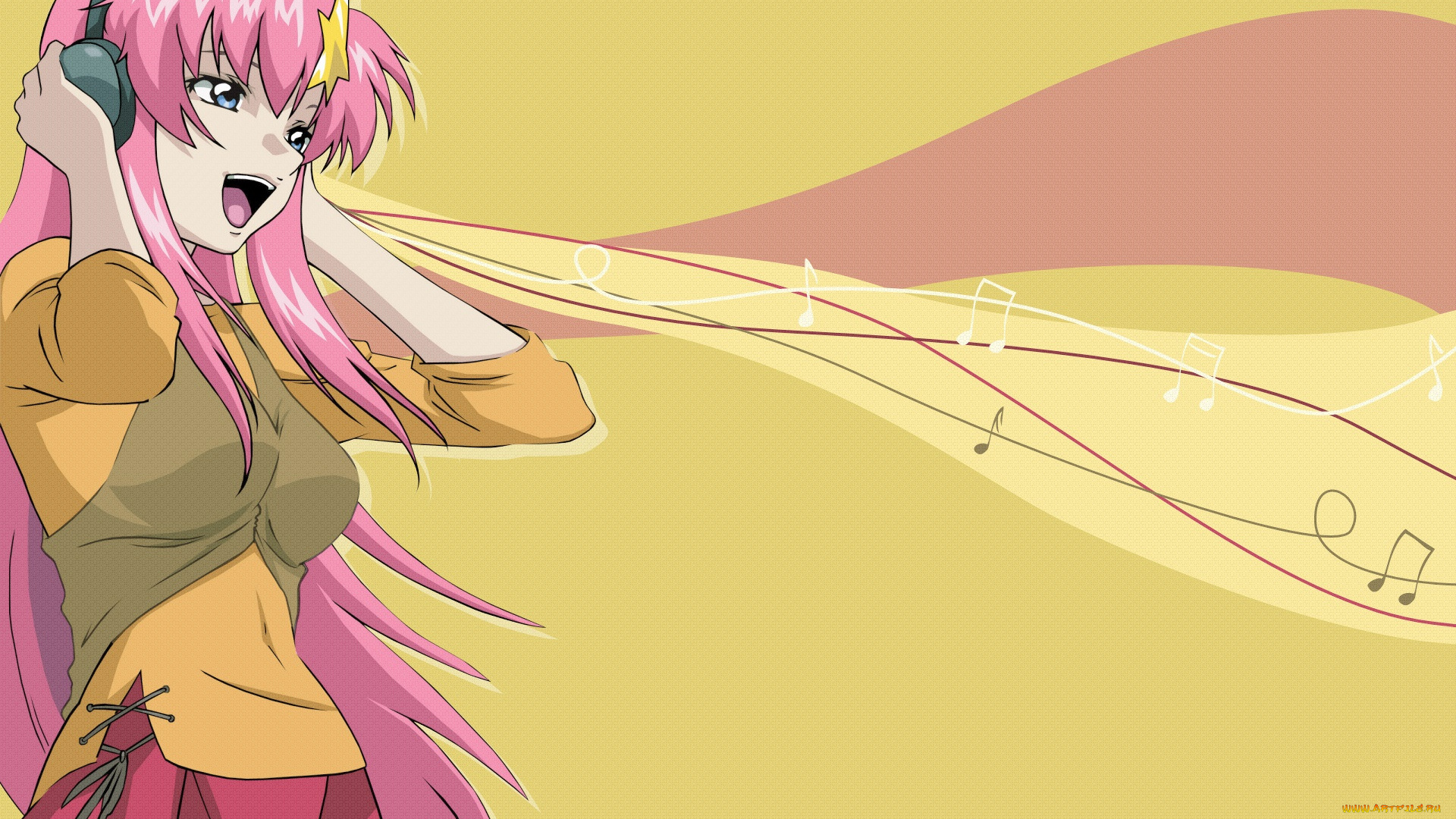 аниме, mobile, suit, gundam, фон, взгляд, девушка