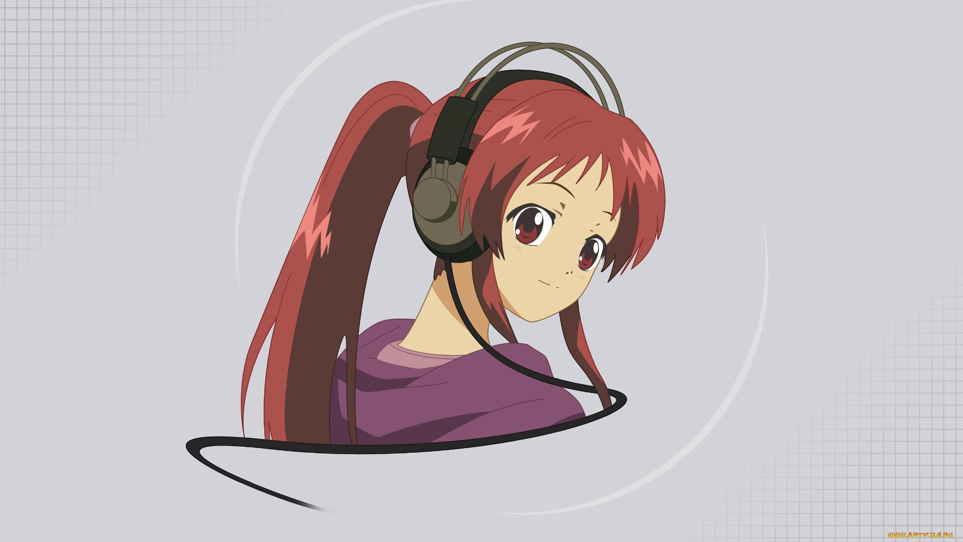 аниме, rec, девушка, взгляд, фон