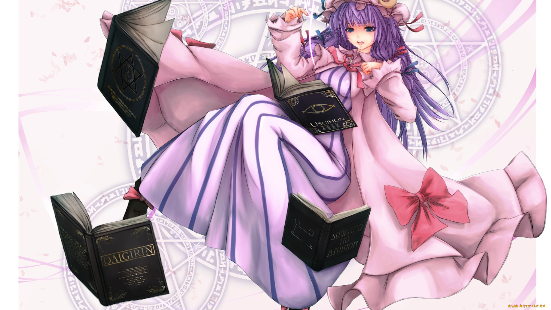 аниме, touhou, девушка, фон, взгляд