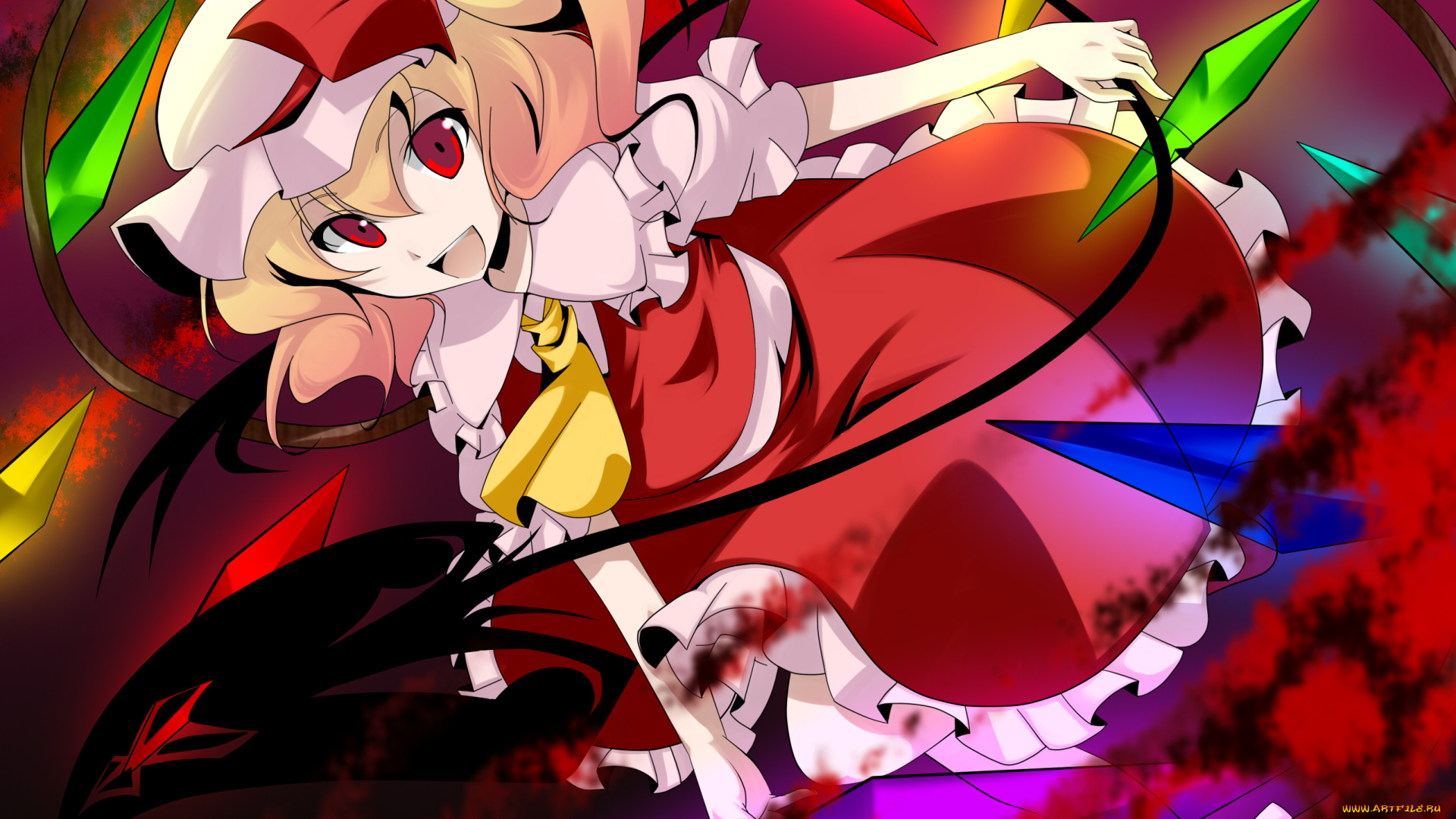 аниме, touhou, фон, девушка, взгляд