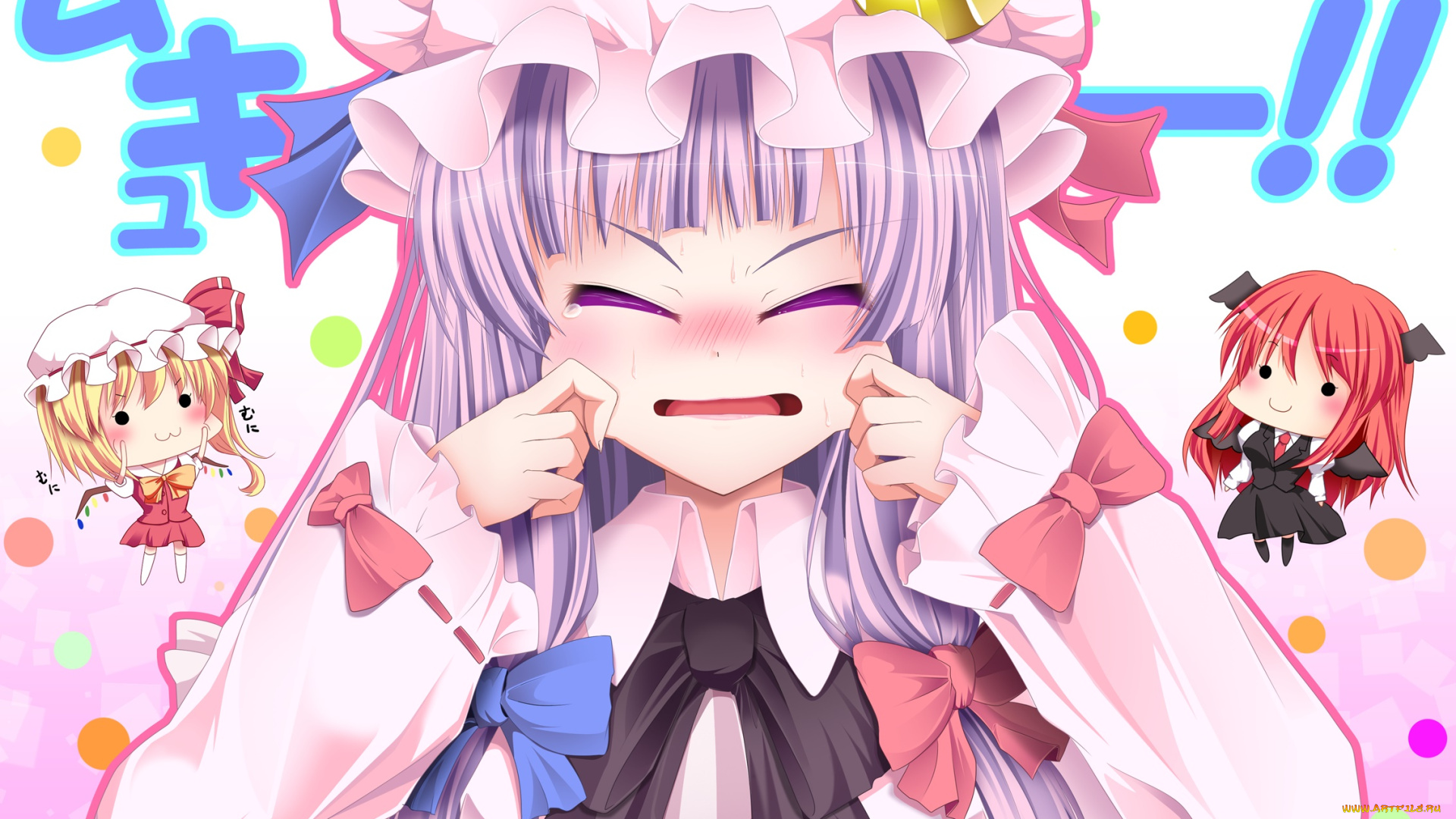 аниме, touhou, фон, взгляд, девушка