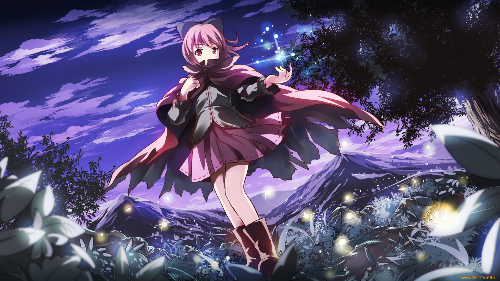 аниме, touhou, фон, взгляд, девушка