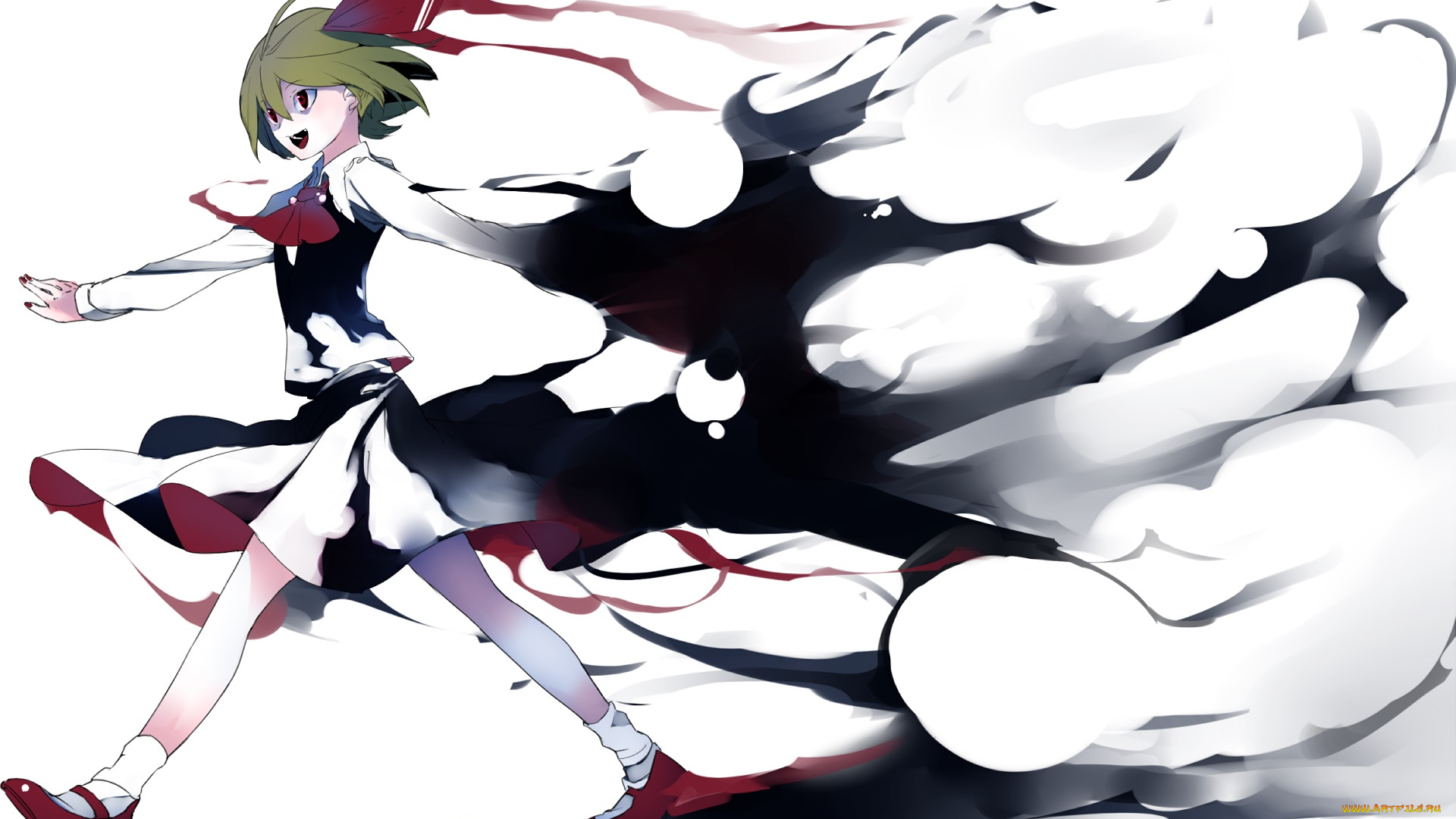 аниме, touhou, фон, взгляд, девушка