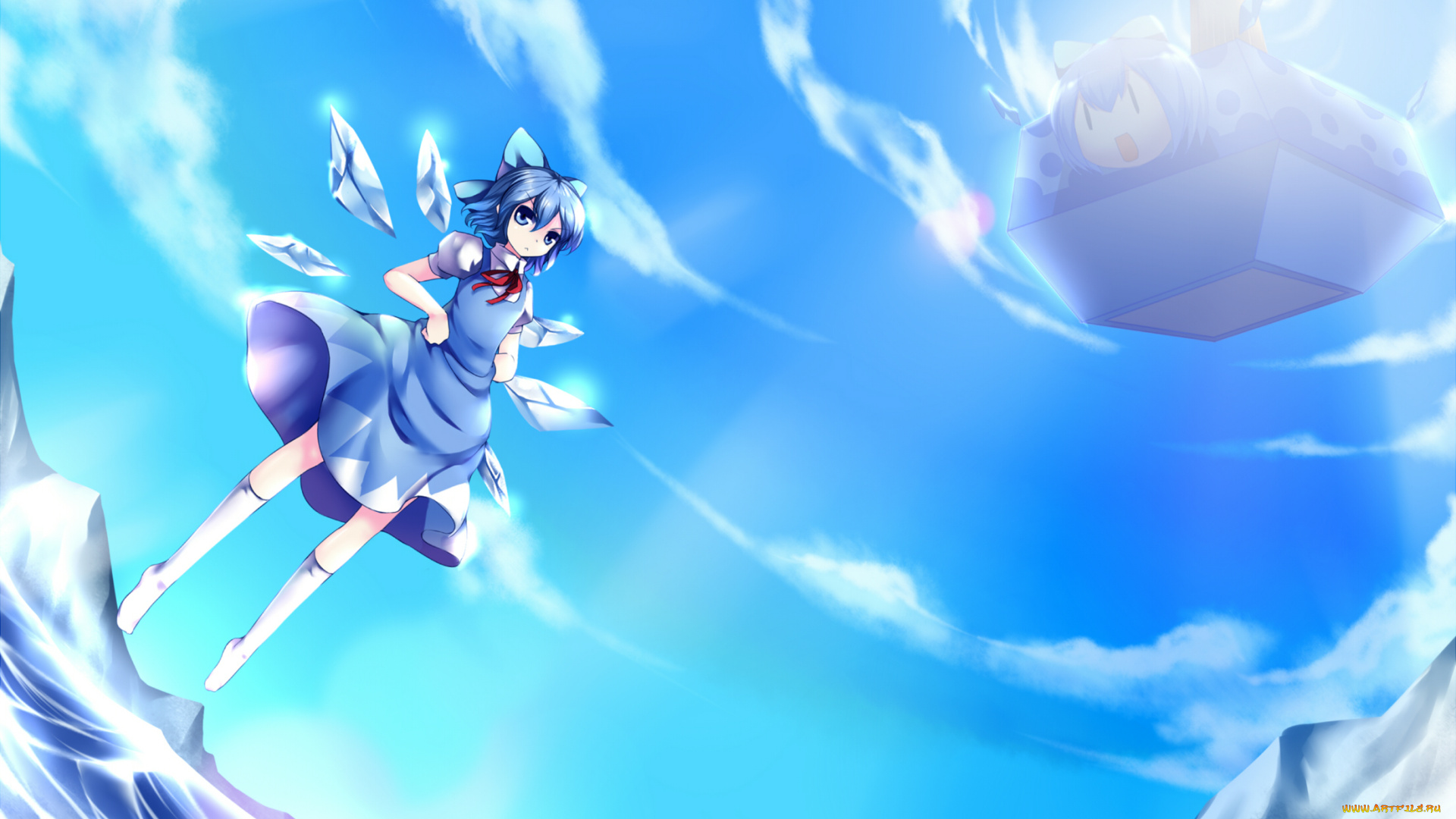 аниме, touhou, взгляд, девушка, фон