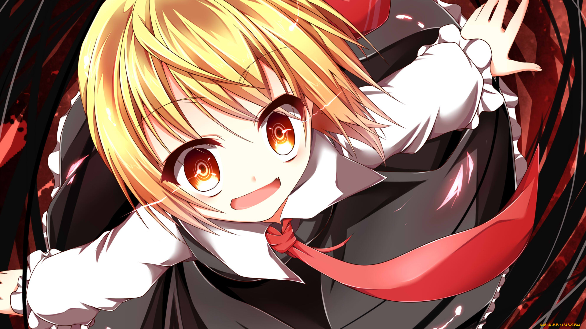 аниме, touhou, взгляд, фон, девушка