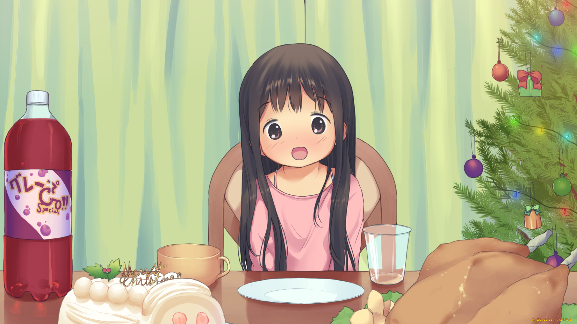 аниме, unknown, , другое, взгляд, девушка, фон