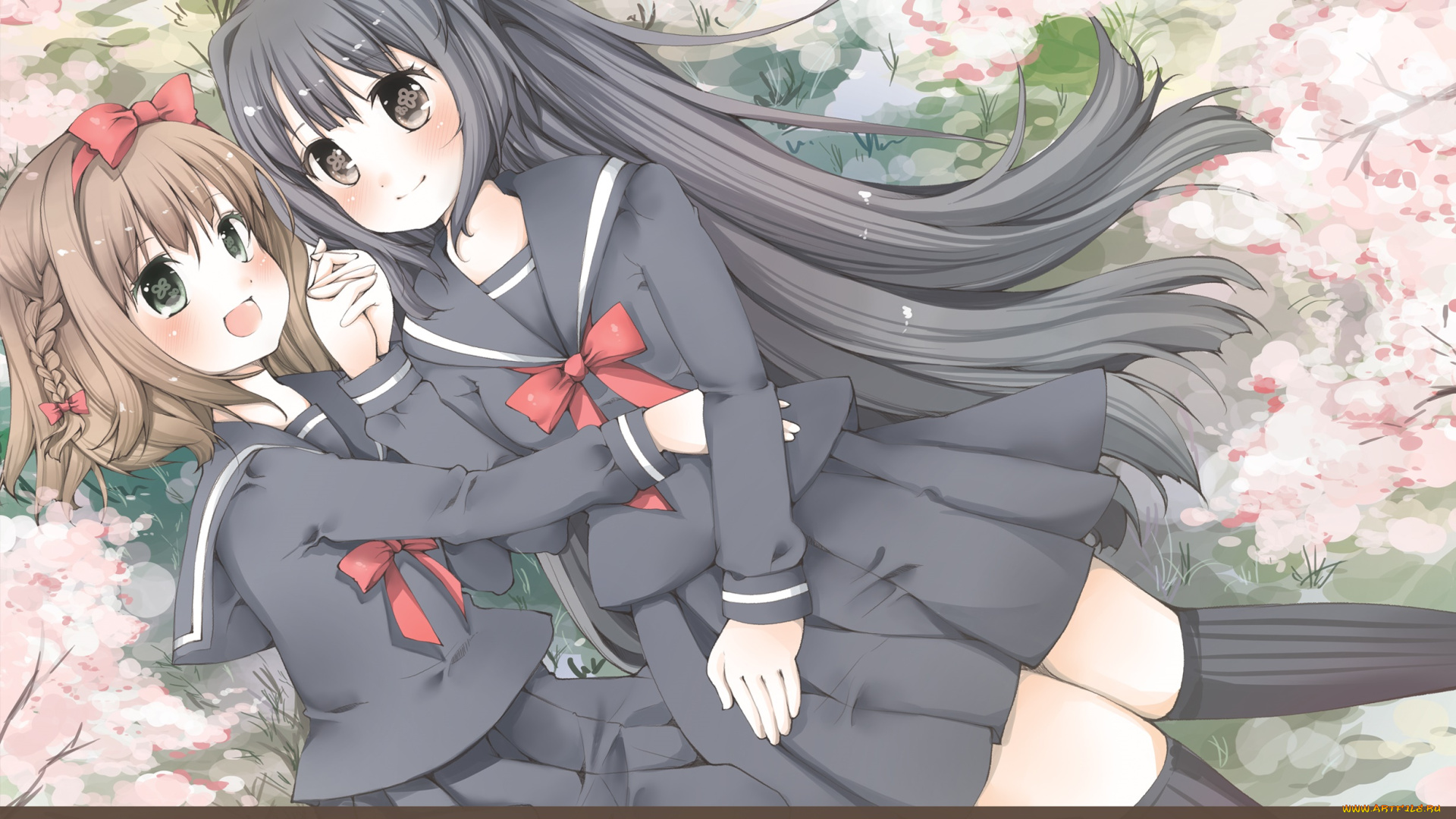 аниме, unknown, , другое, взгляд, девушки, фон