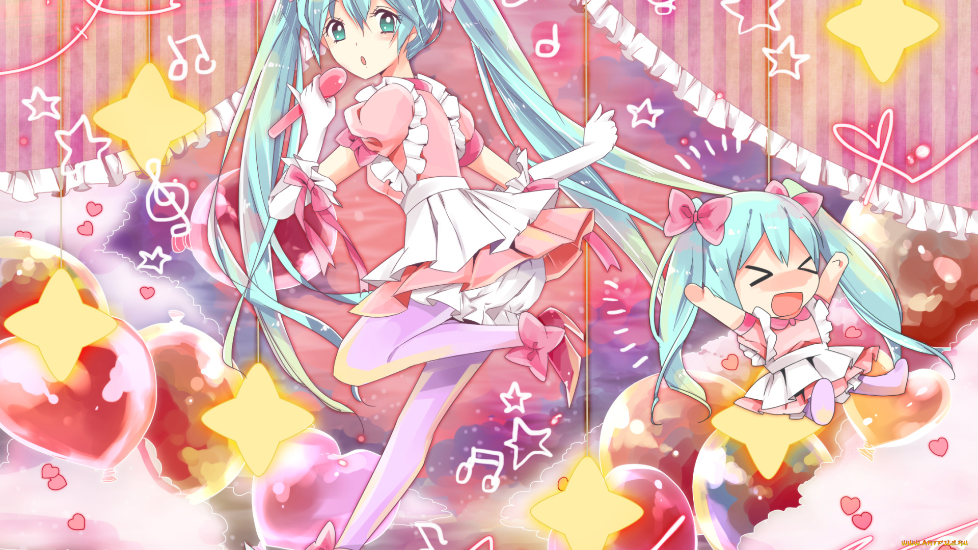 аниме, vocaloid, фон, взгляд, девушка