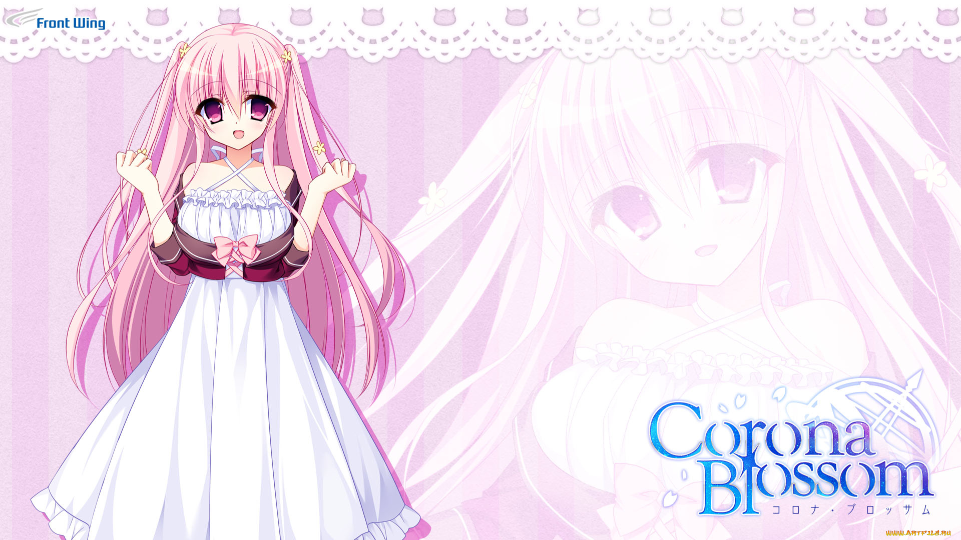 corona, blossom, аниме, девушка, взгляд, фон