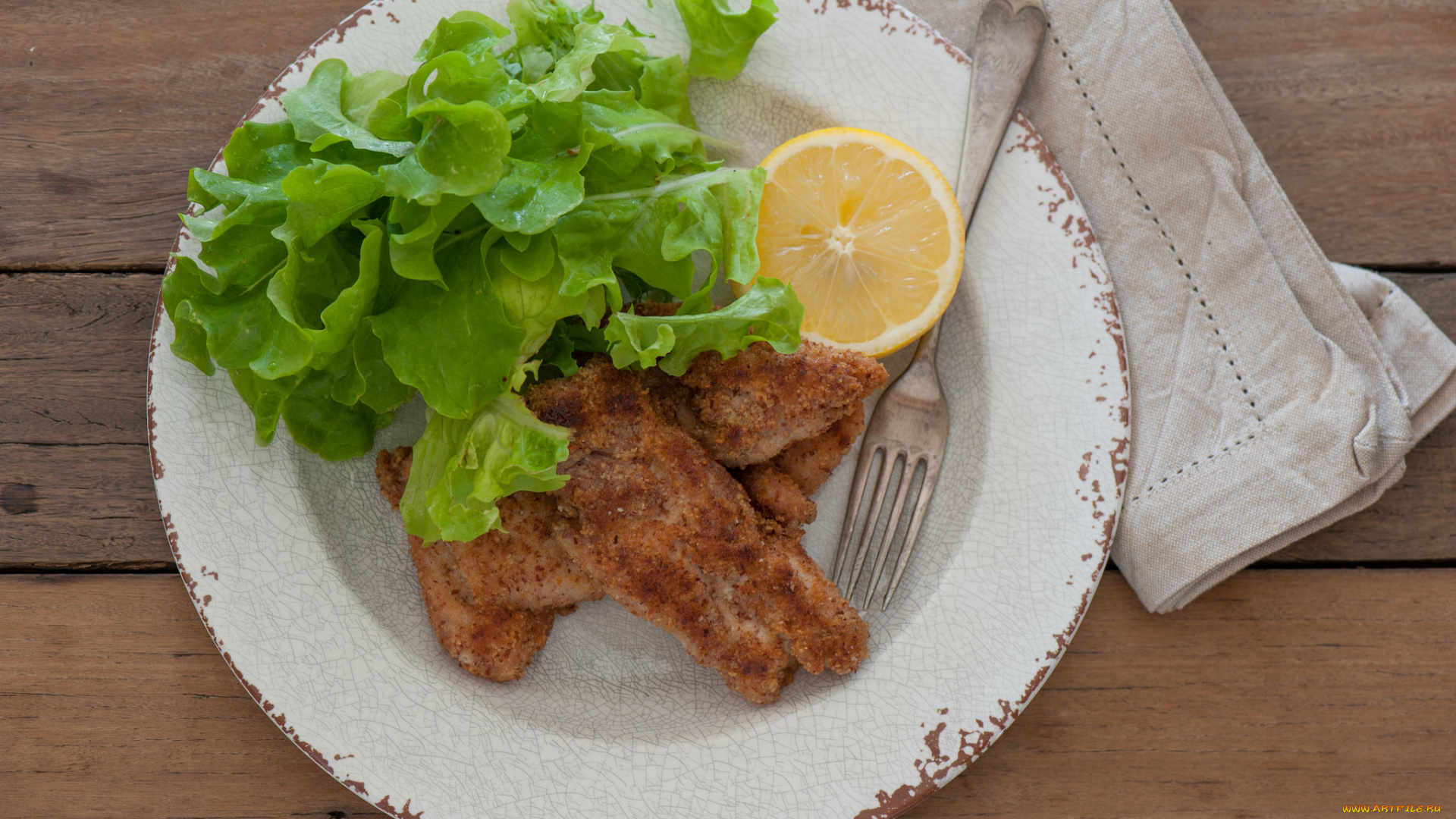 еда, мясные, блюда, лимон, зелень, мясо